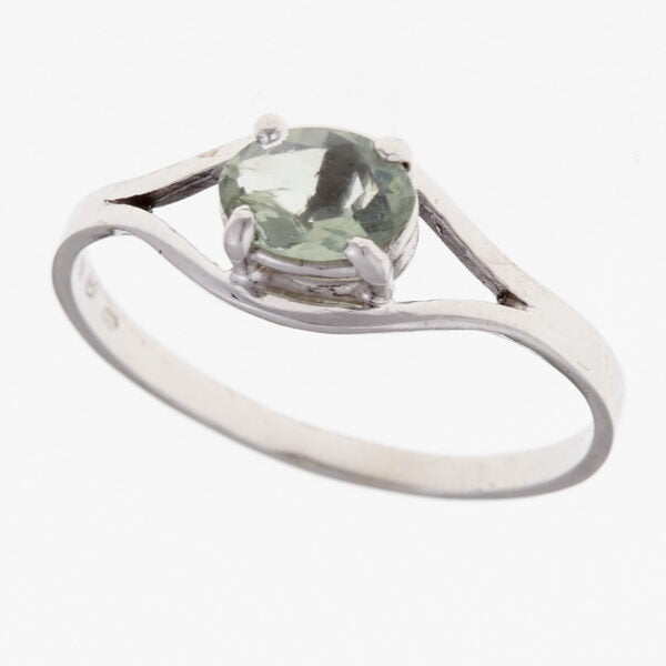 Anello d'oro con moldavite 059