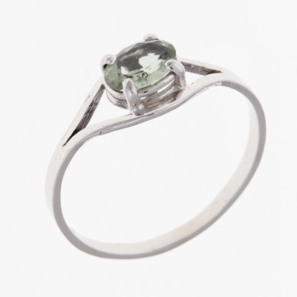 Anello d'oro con moldavite 059