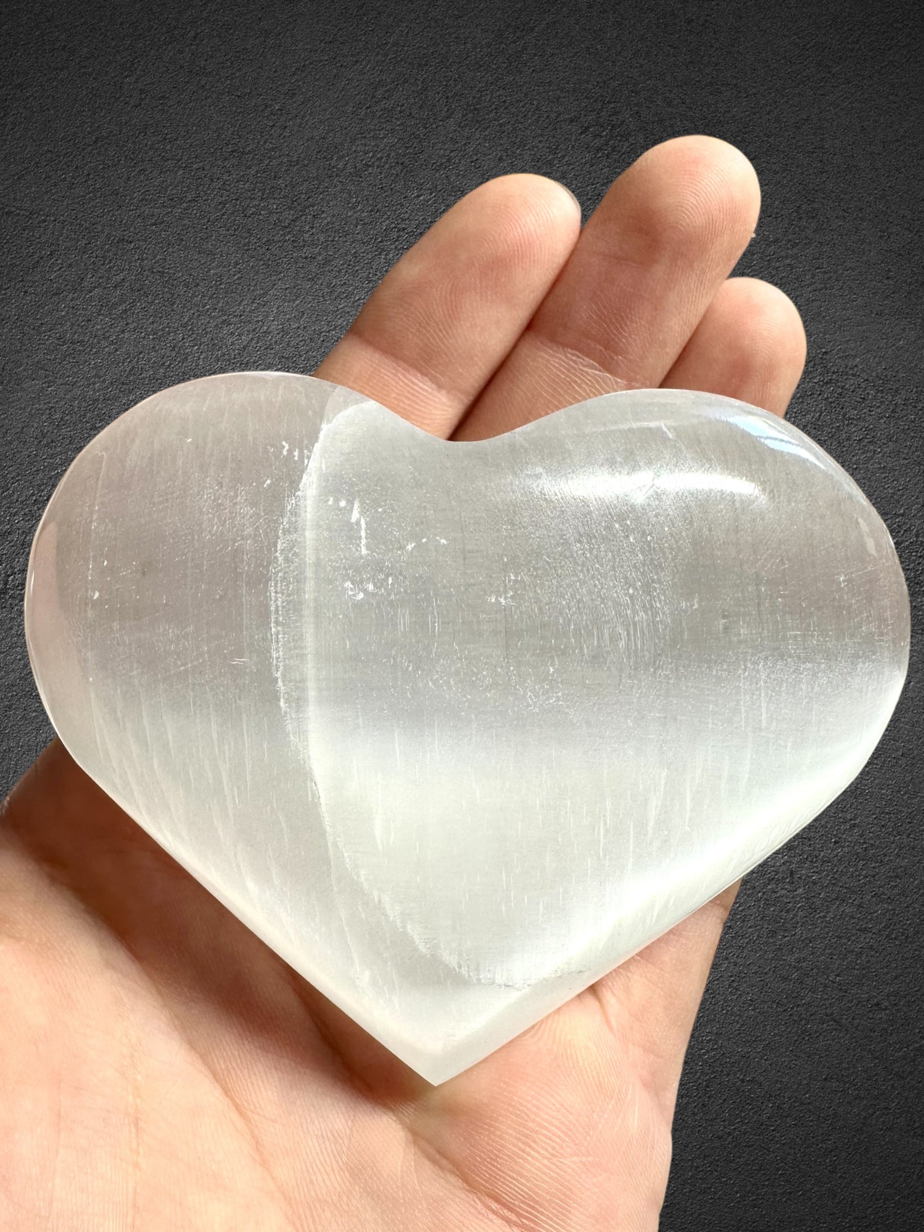 Selenite heart – Morocco - SH001