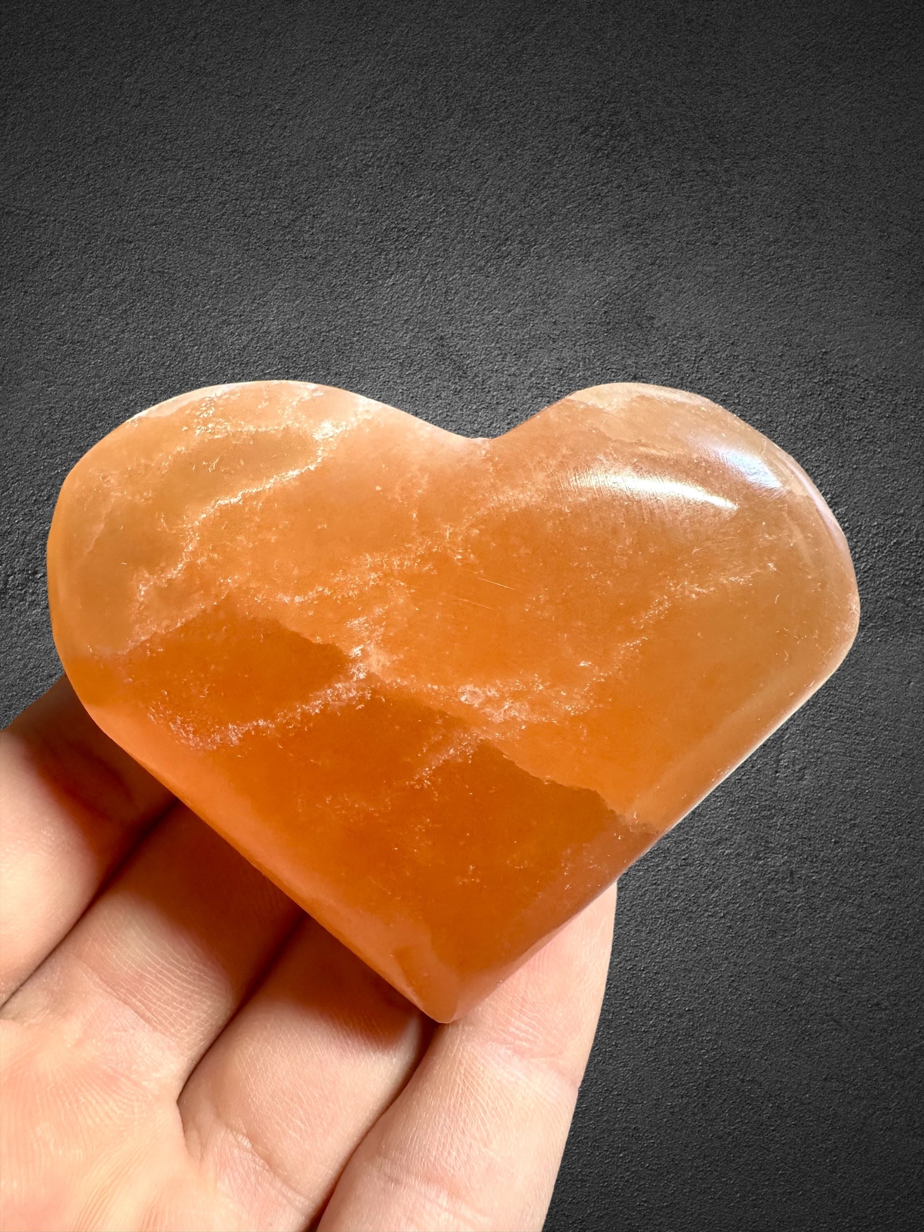 Selenite heart – Morocco - SH002