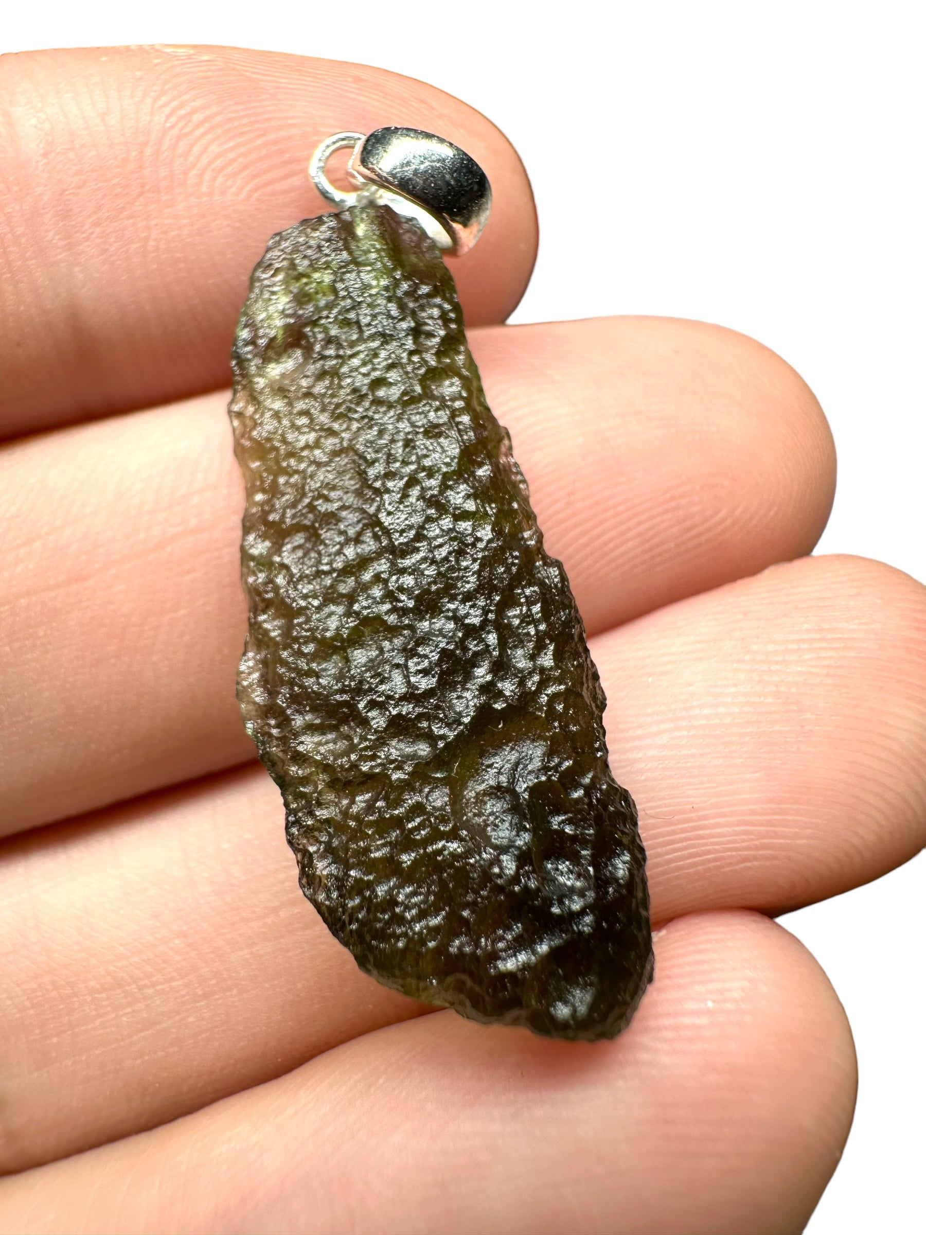 Silver moldavite pendant 2,7g