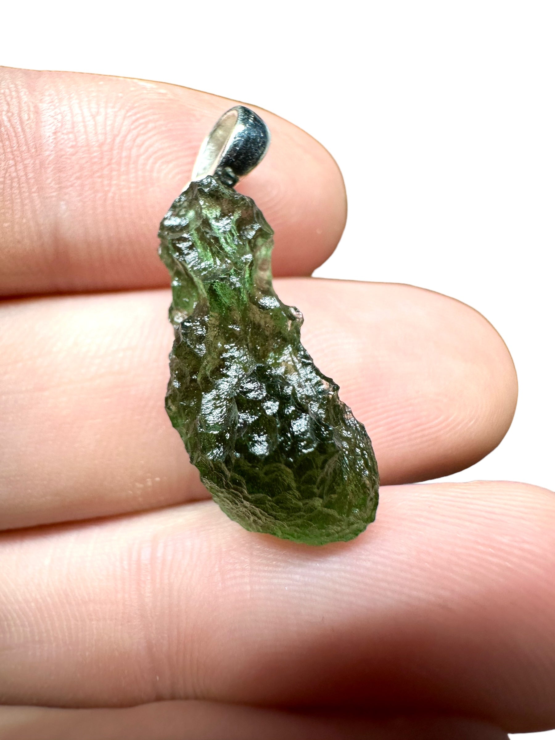 Silver moldavite pendant 2,4g - SP/V094