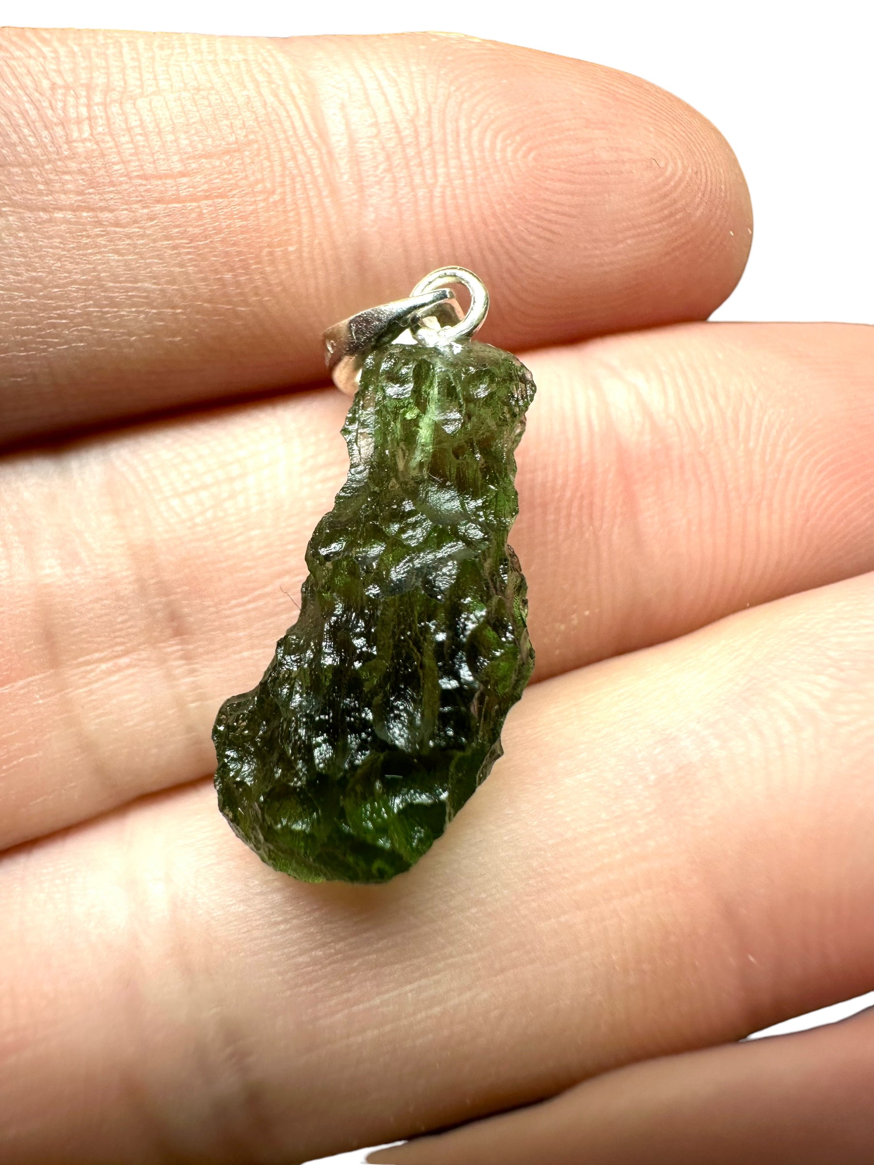 Silver moldavite pendant 2,4g - SP/V094