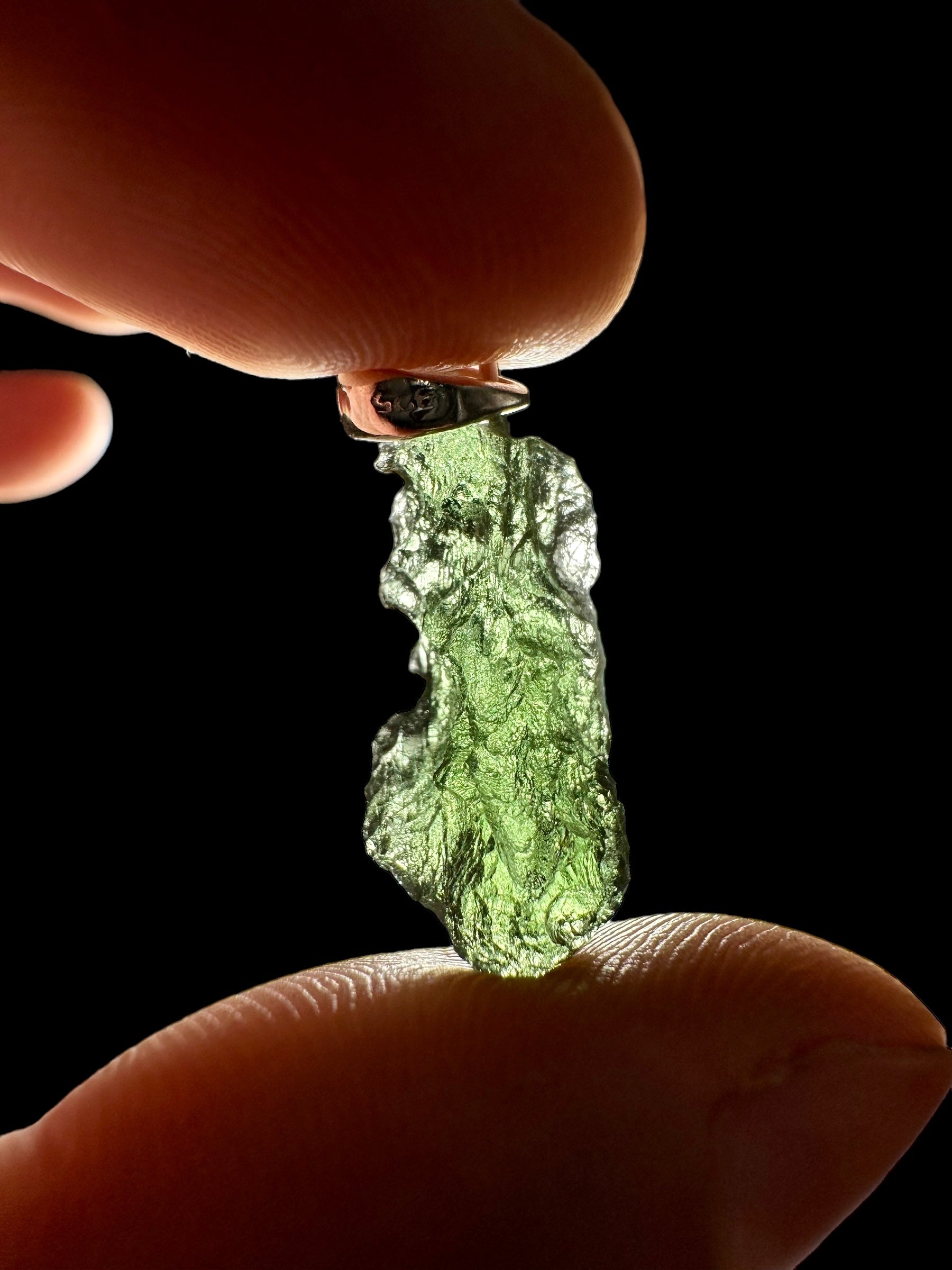 Silver moldavite pendant 2,4g - SP/V094
