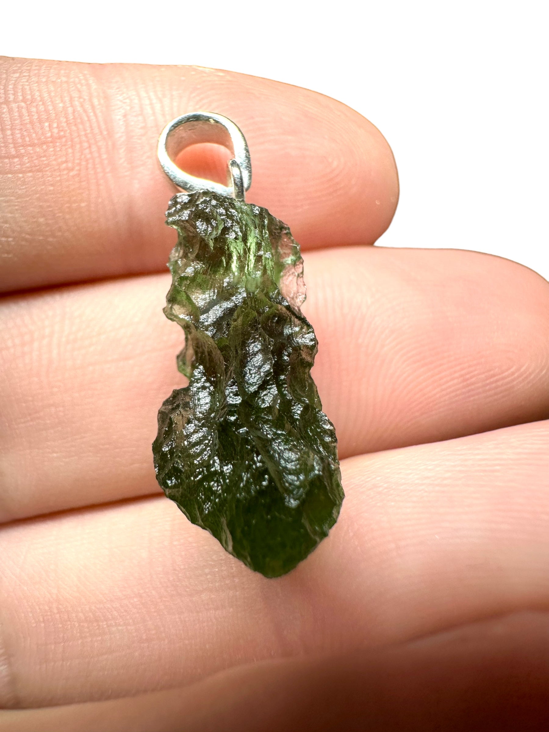 Silver moldavite pendant 2,4g