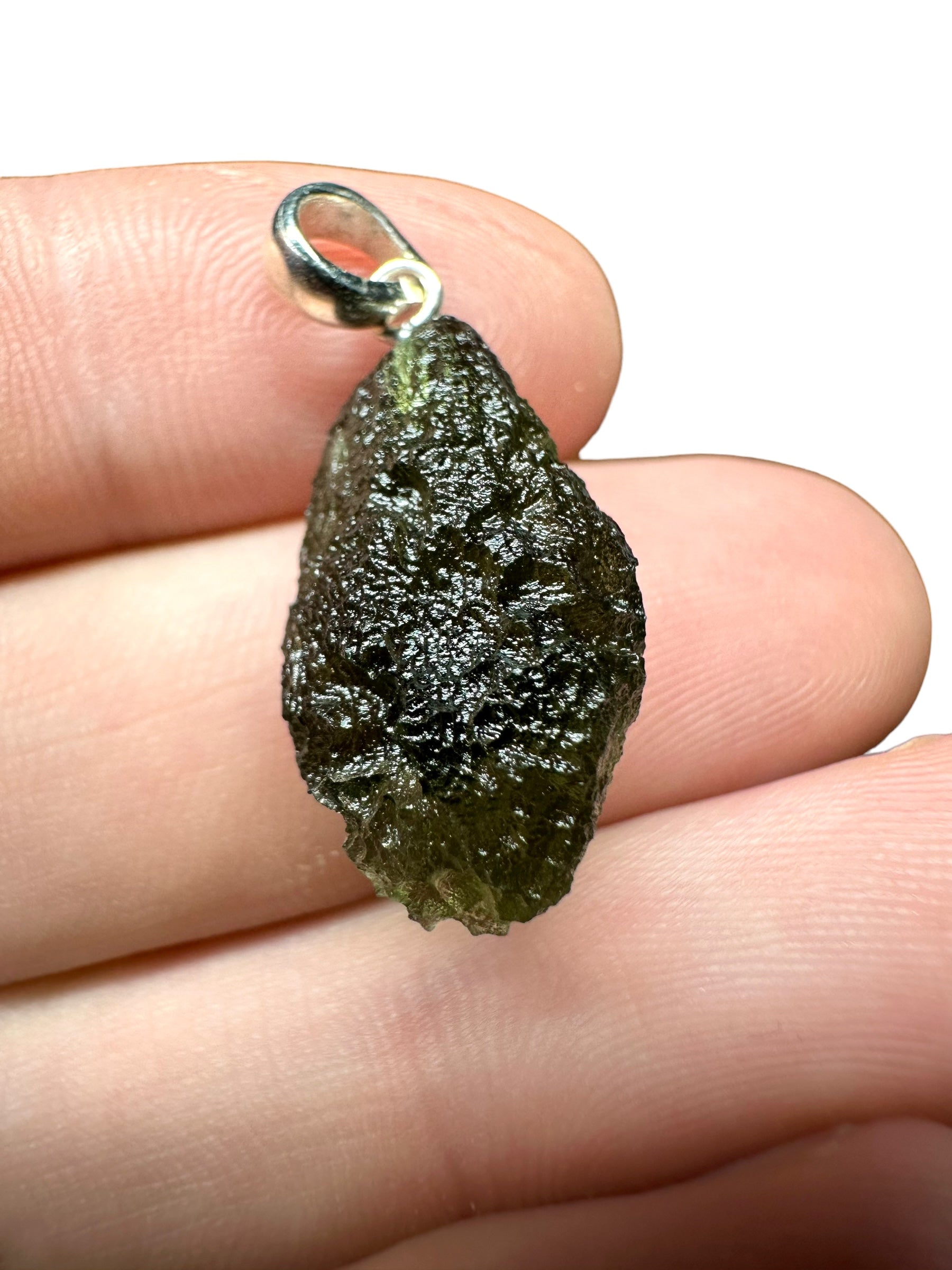 Silver moldavite pendant 2,8g