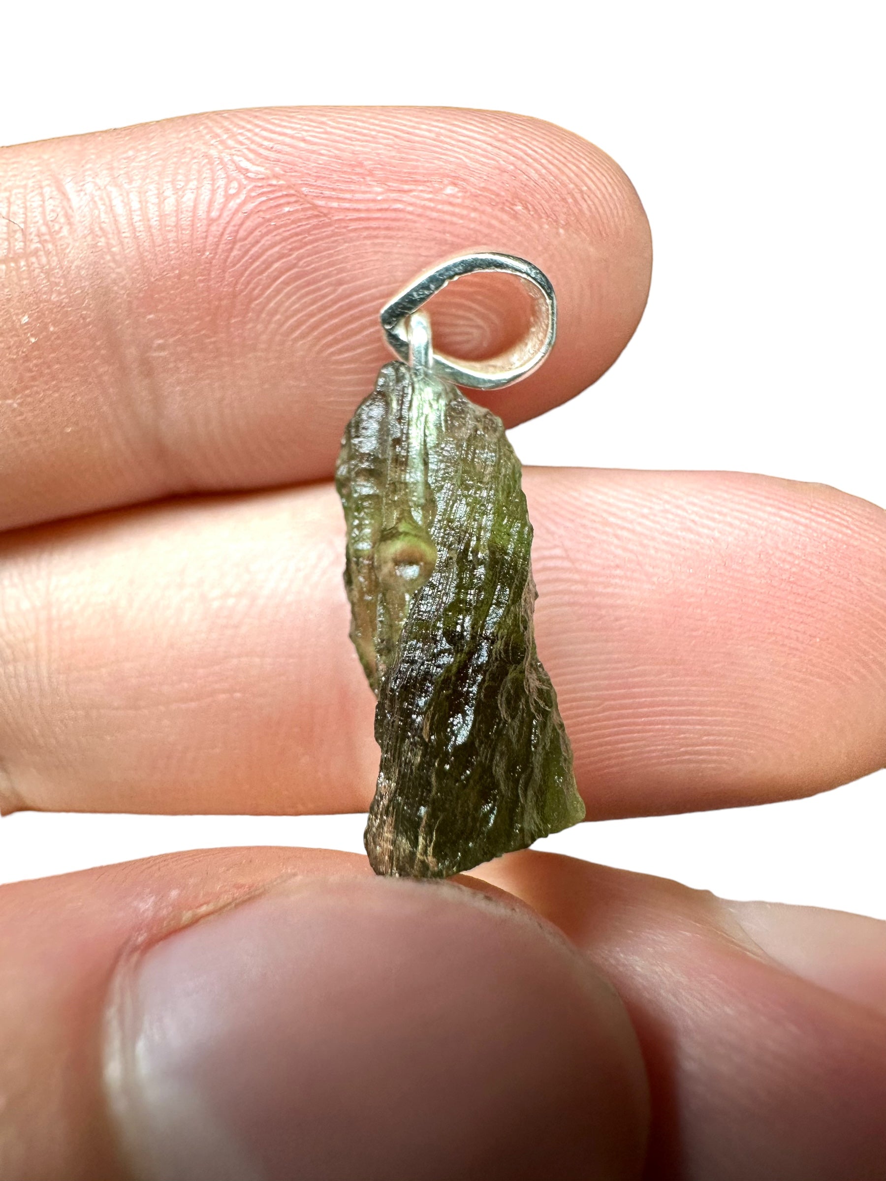 Silver moldavite pendant 2g - SP/V097