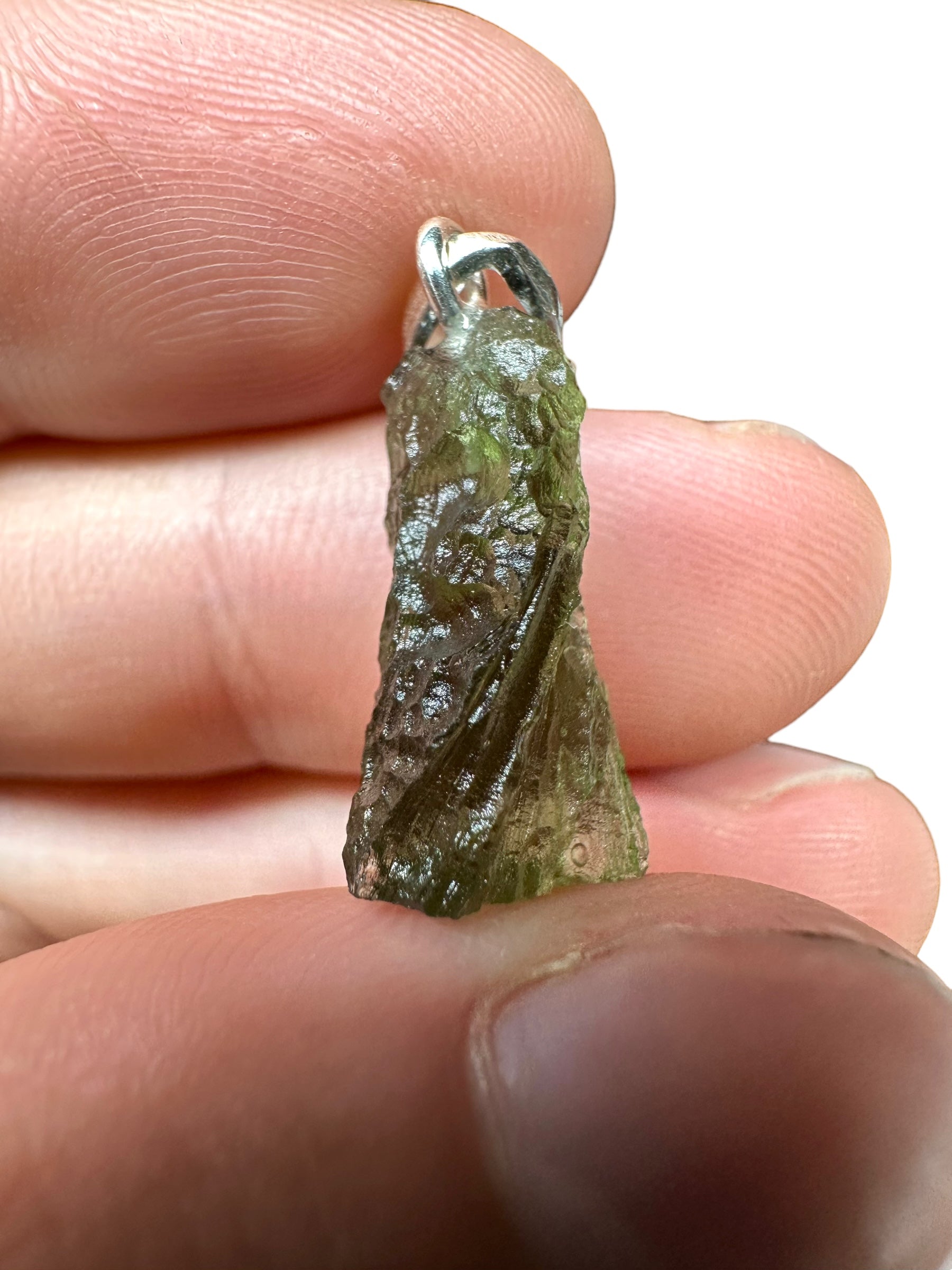 Silver moldavite pendant 2g - SP/V097