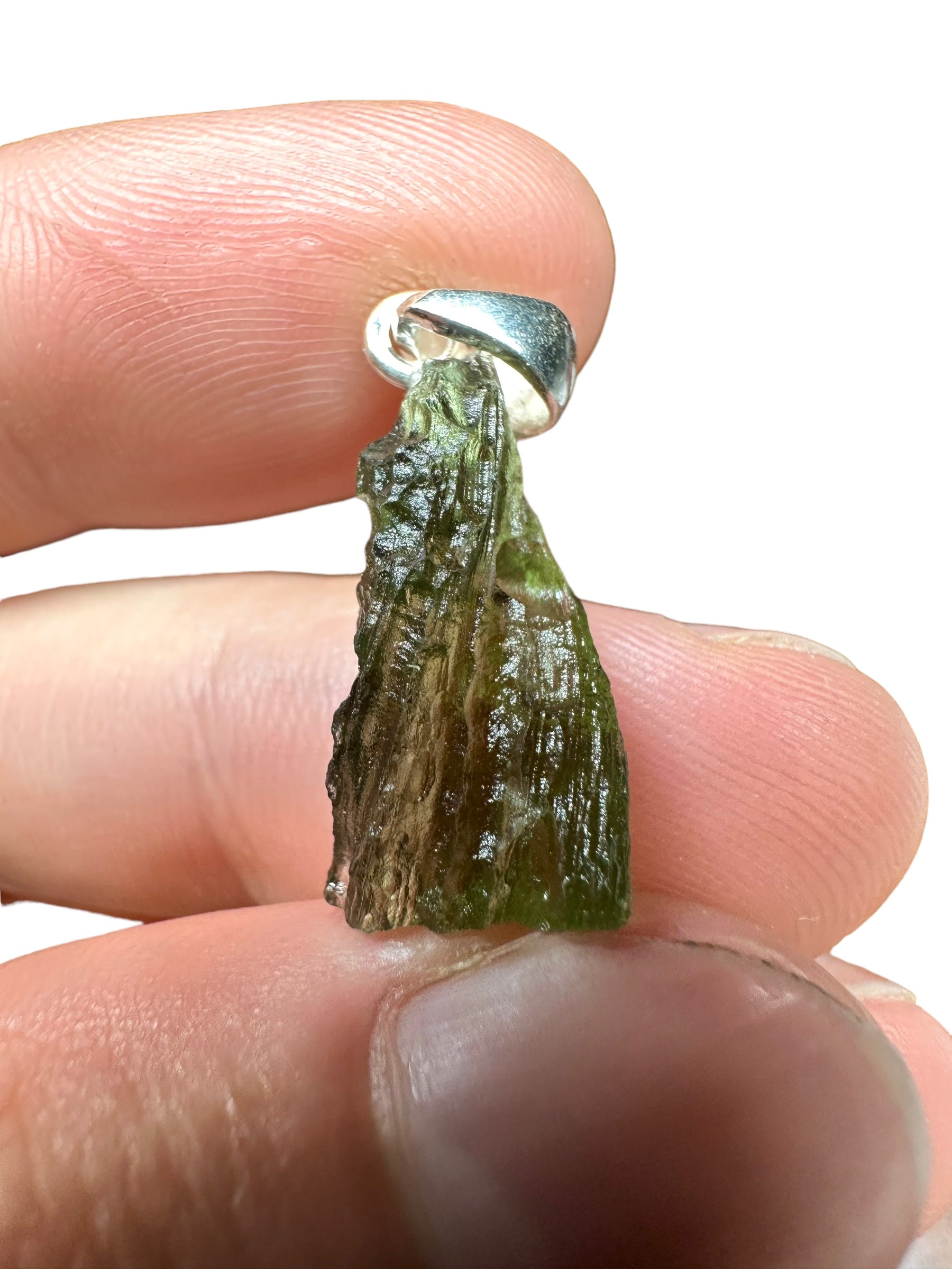 Silver moldavite pendant 2g - SP/V097