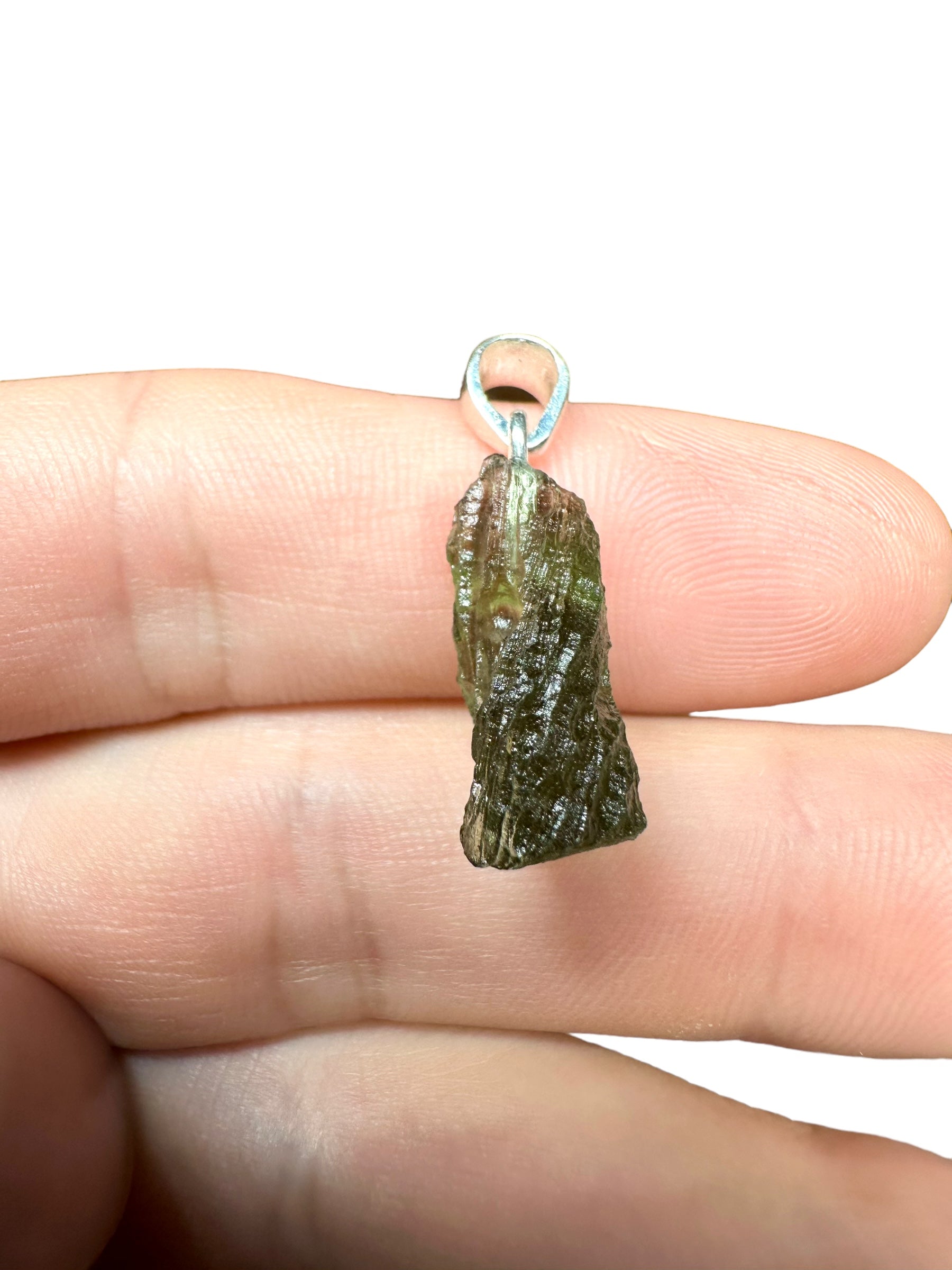 Silver moldavite pendant 2g - SP/V097