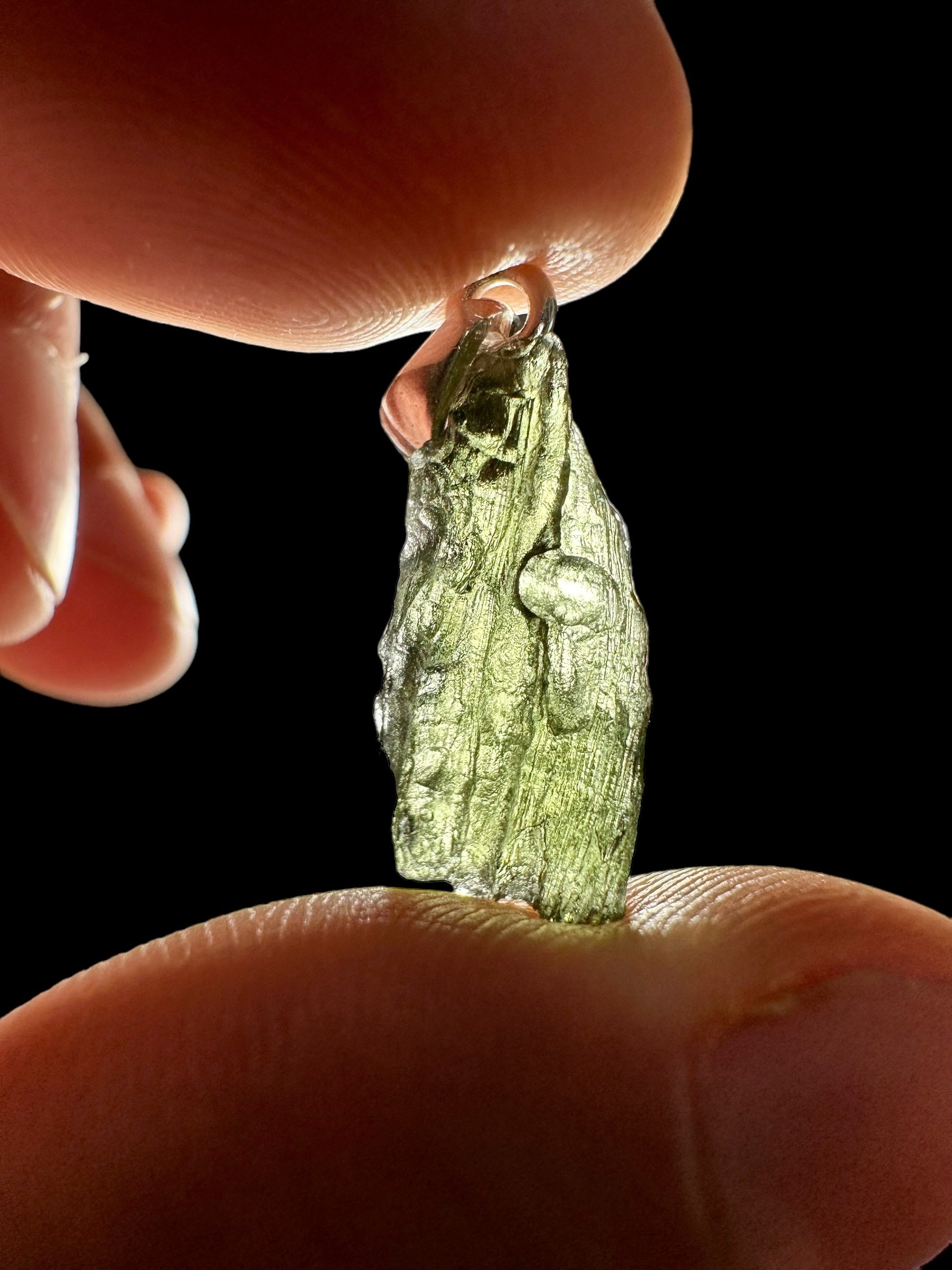Silver moldavite pendant 2g - SP/V097