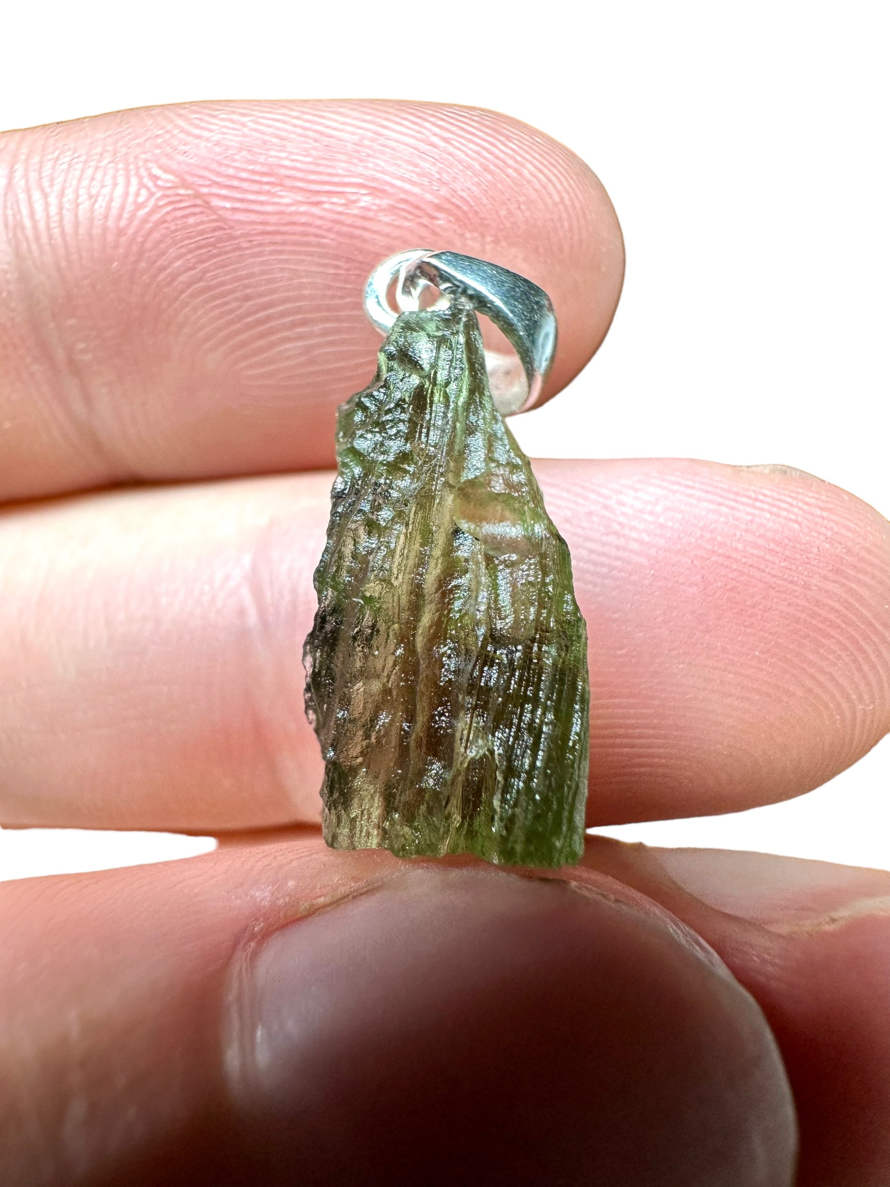 Silver moldavite pendant 2g