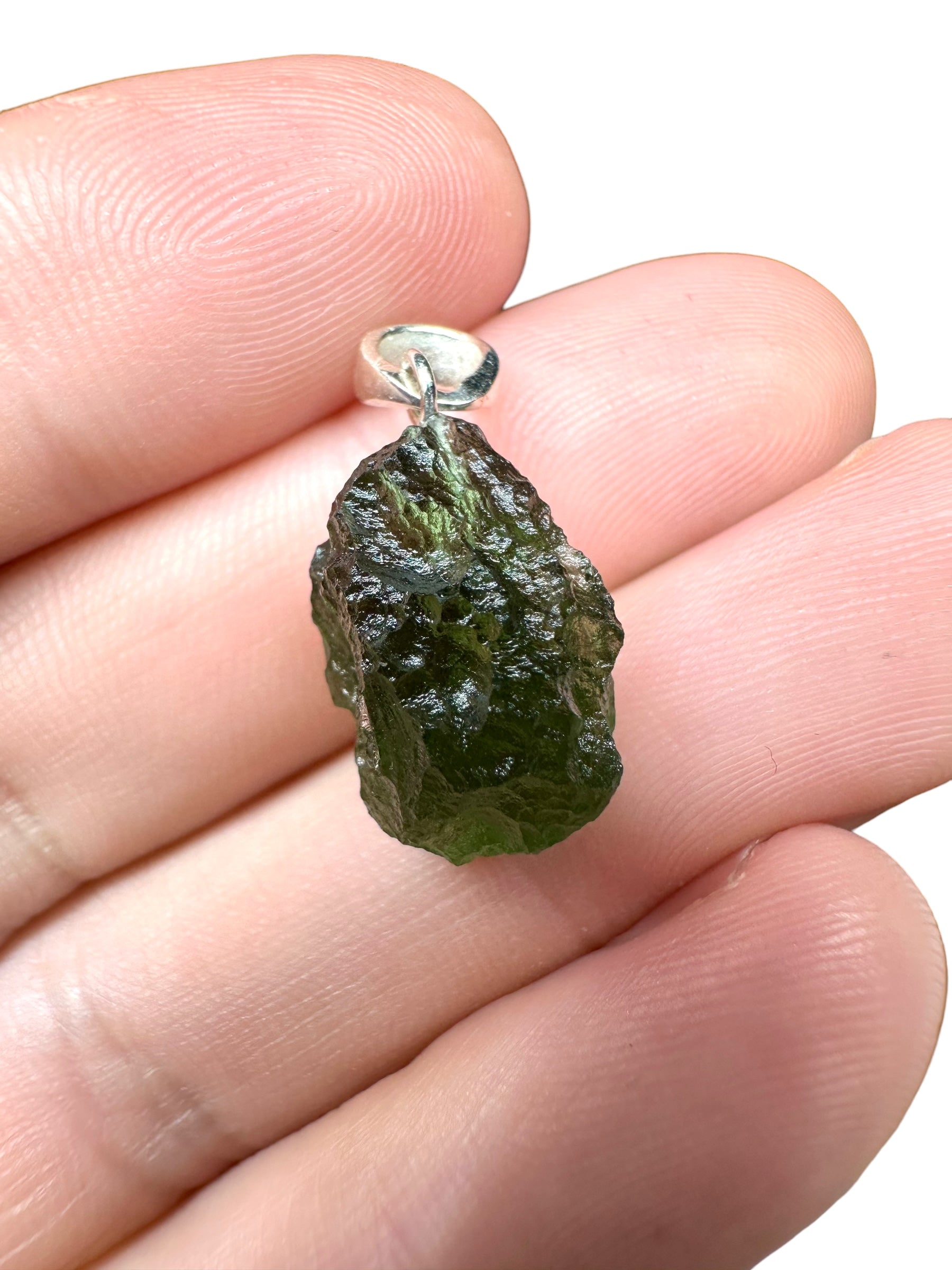Silver moldavite pendant 2,6g - SP/V099
