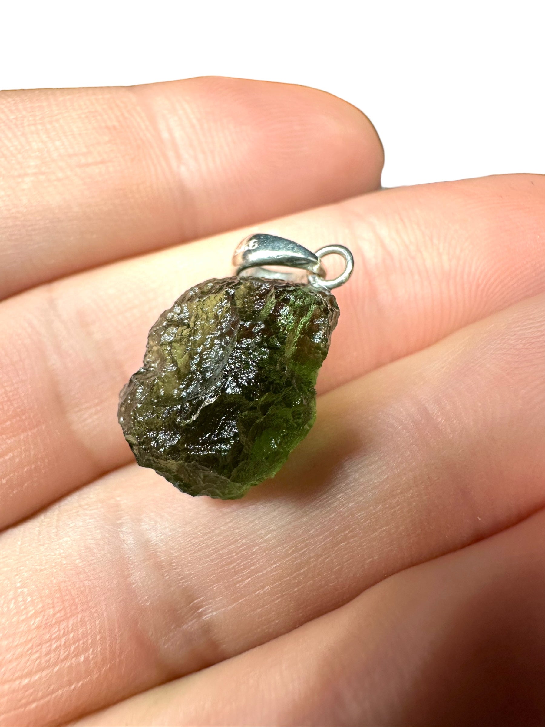 Silver moldavite pendant 2,6g - SP/V099