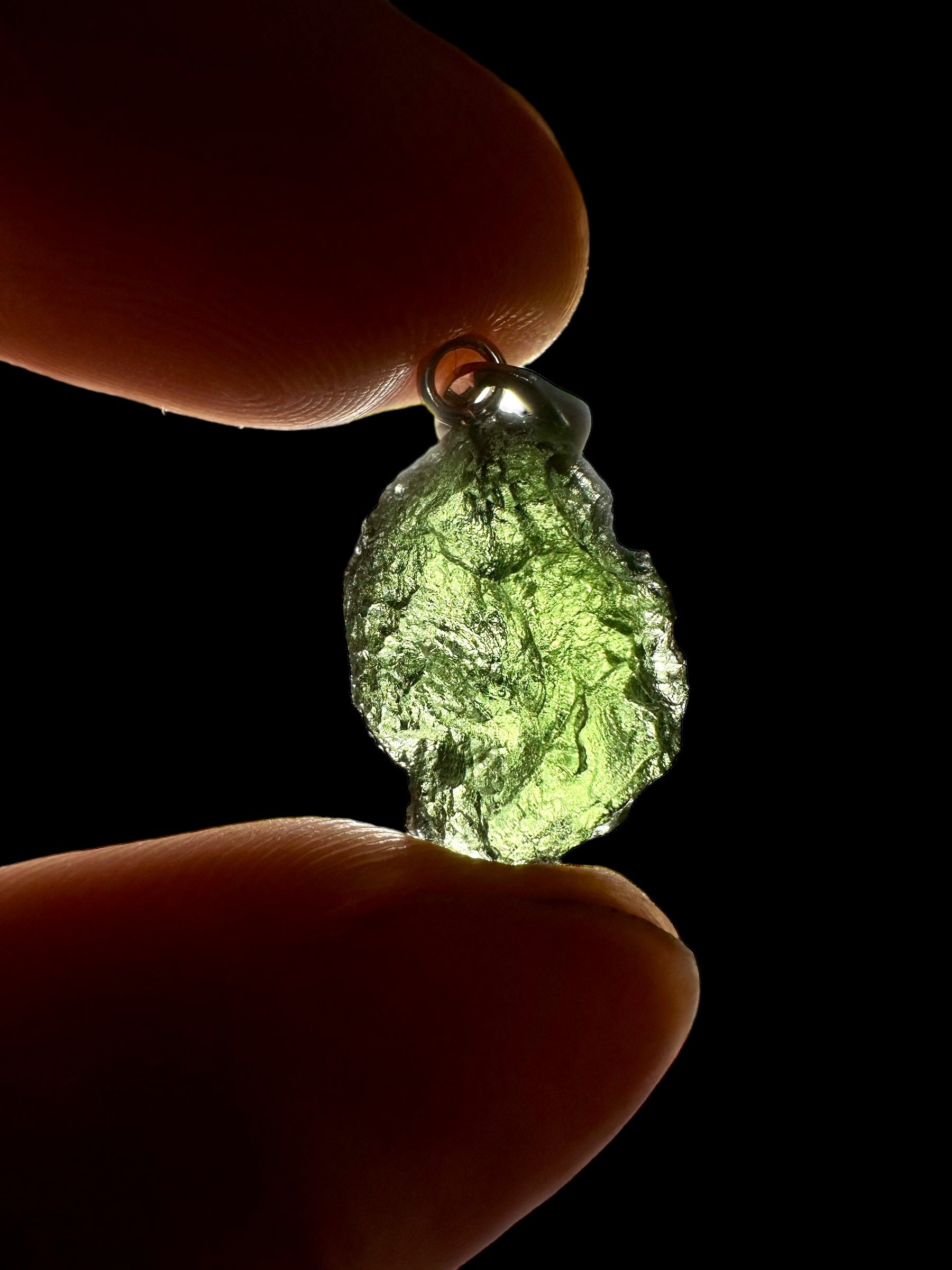 Silver moldavite pendant 2,6g - SP/V099