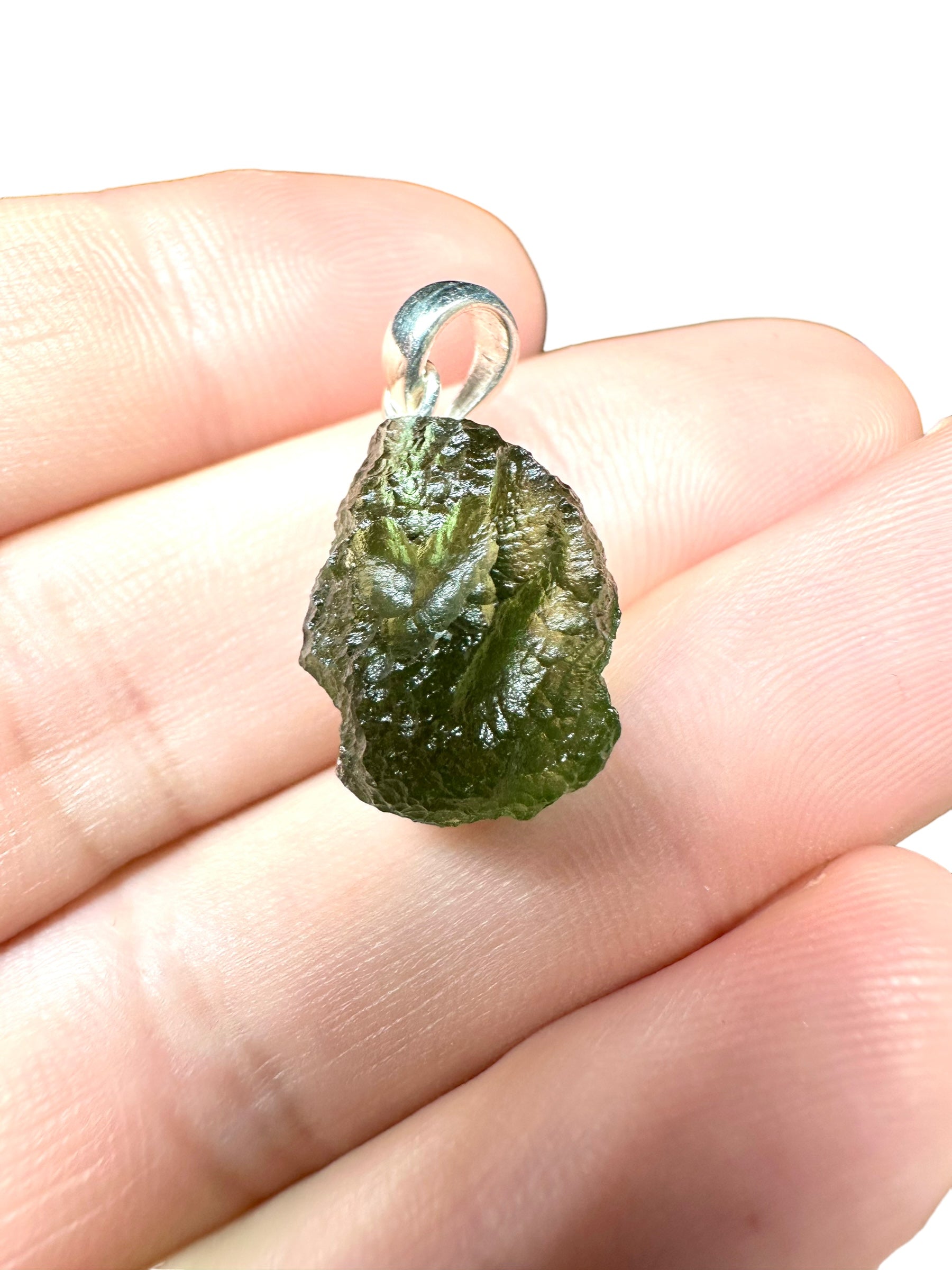 Silver moldavite pendant 2,6g