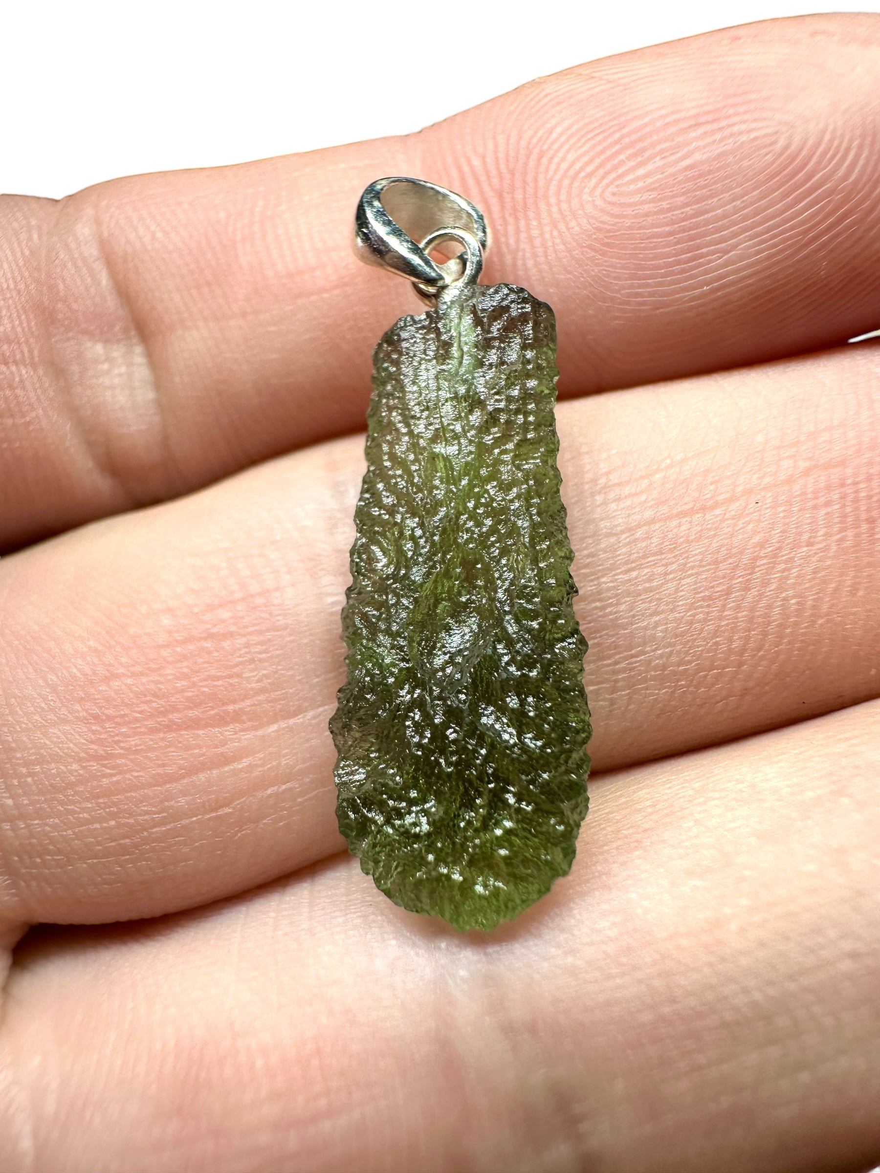 Silver moldavite pendant 1,6g - SP/V100