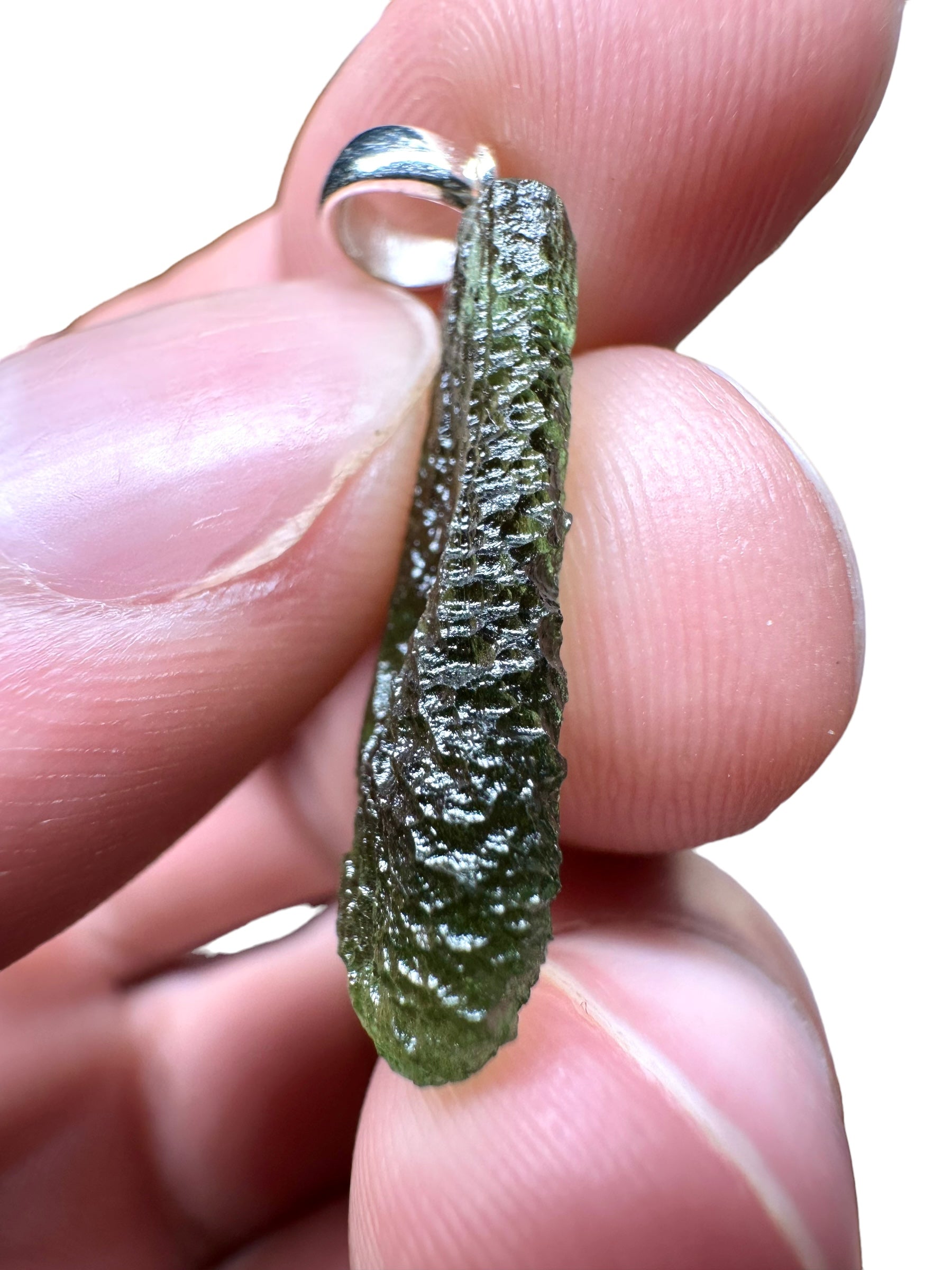 Silver moldavite pendant 1,6g - SP/V100