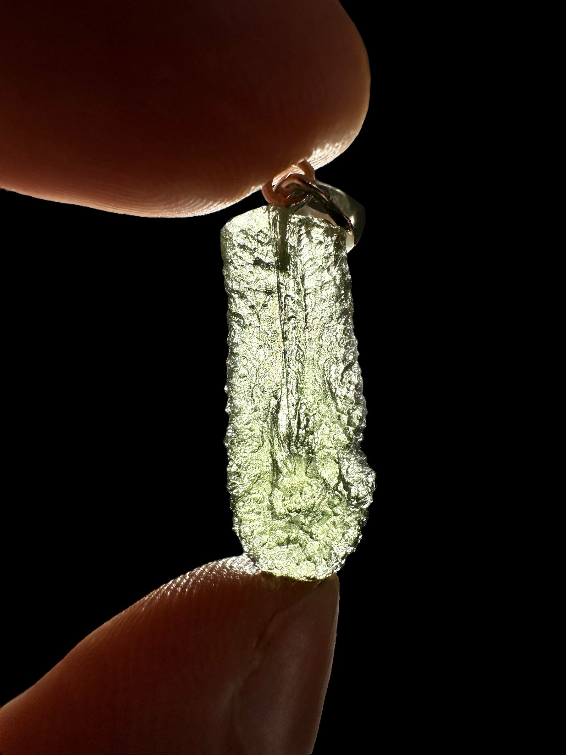 Silver moldavite pendant 1,6g - SP/V100