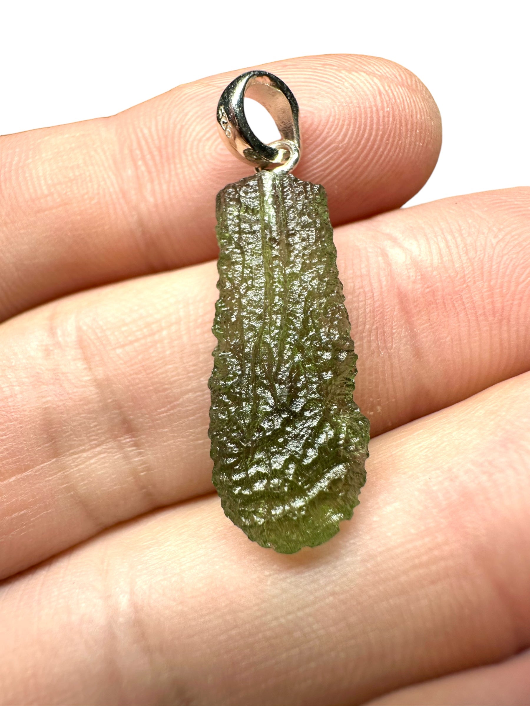 Silver moldavite pendant 1,6g