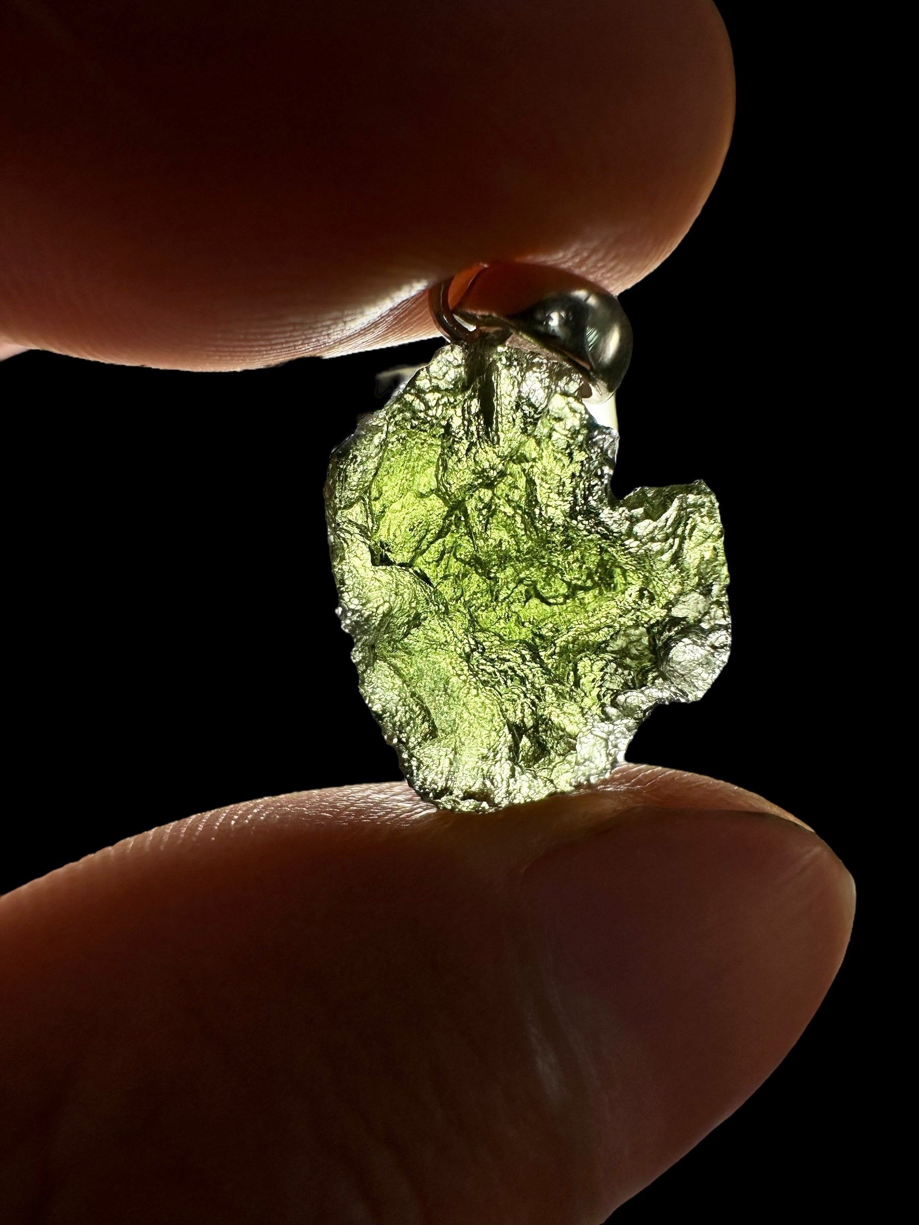 Silver moldavite pendant 2,2g - SP/V103