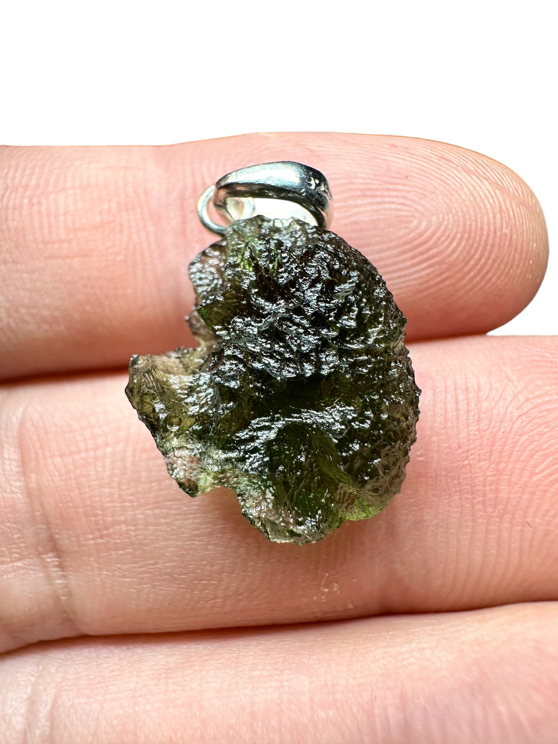 Silver moldavite pendant 2,2g