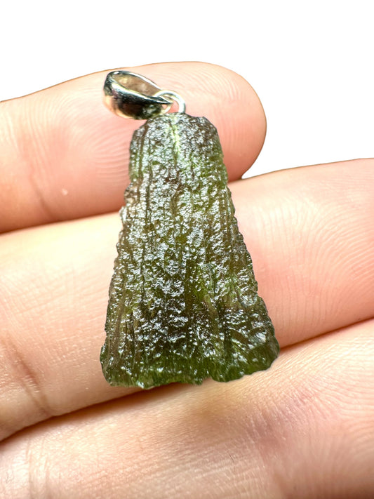 Pendente in argento con Moldavite – SP/V105