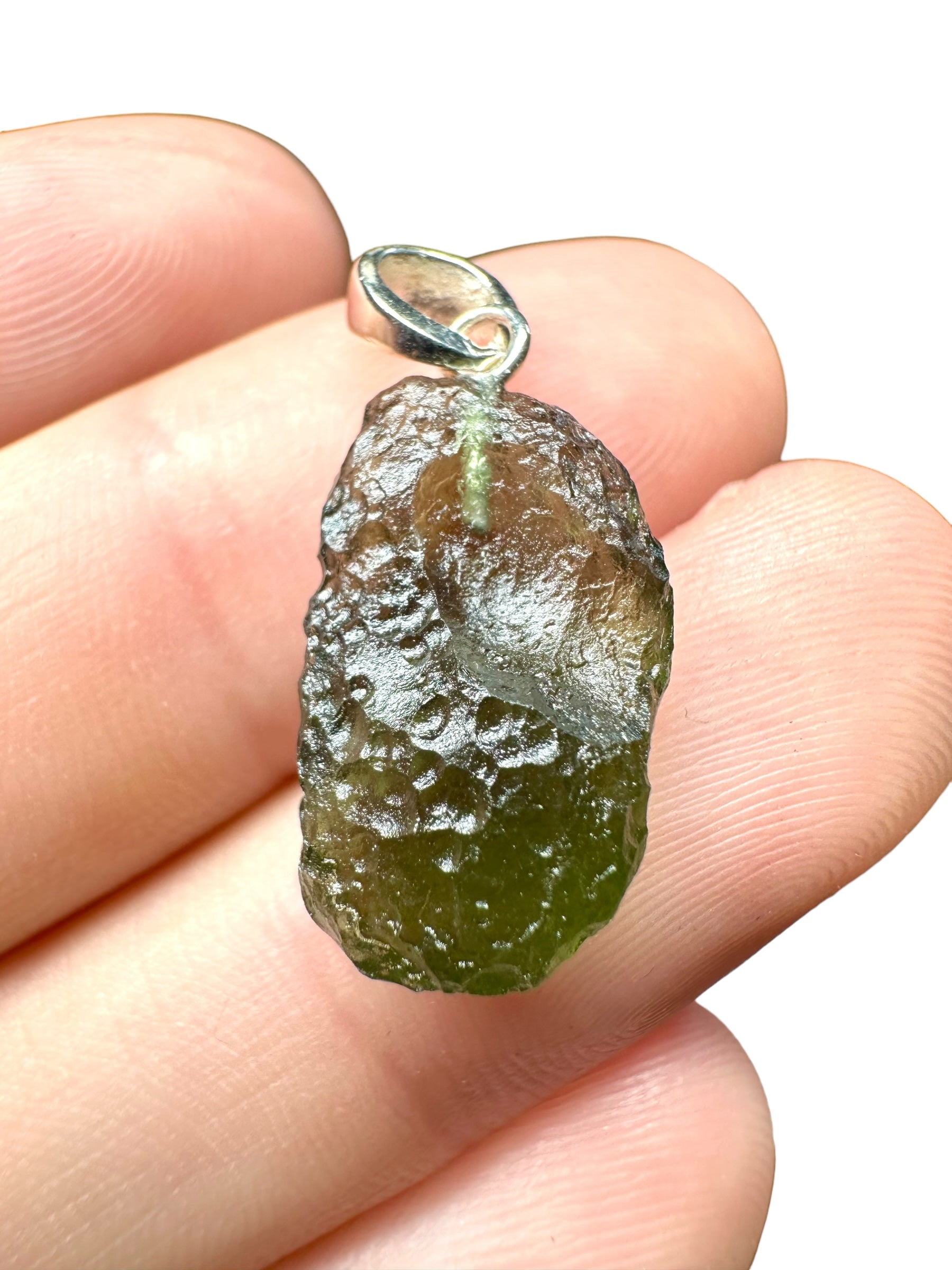 Silver moldavite pendant 2g - SP/V106