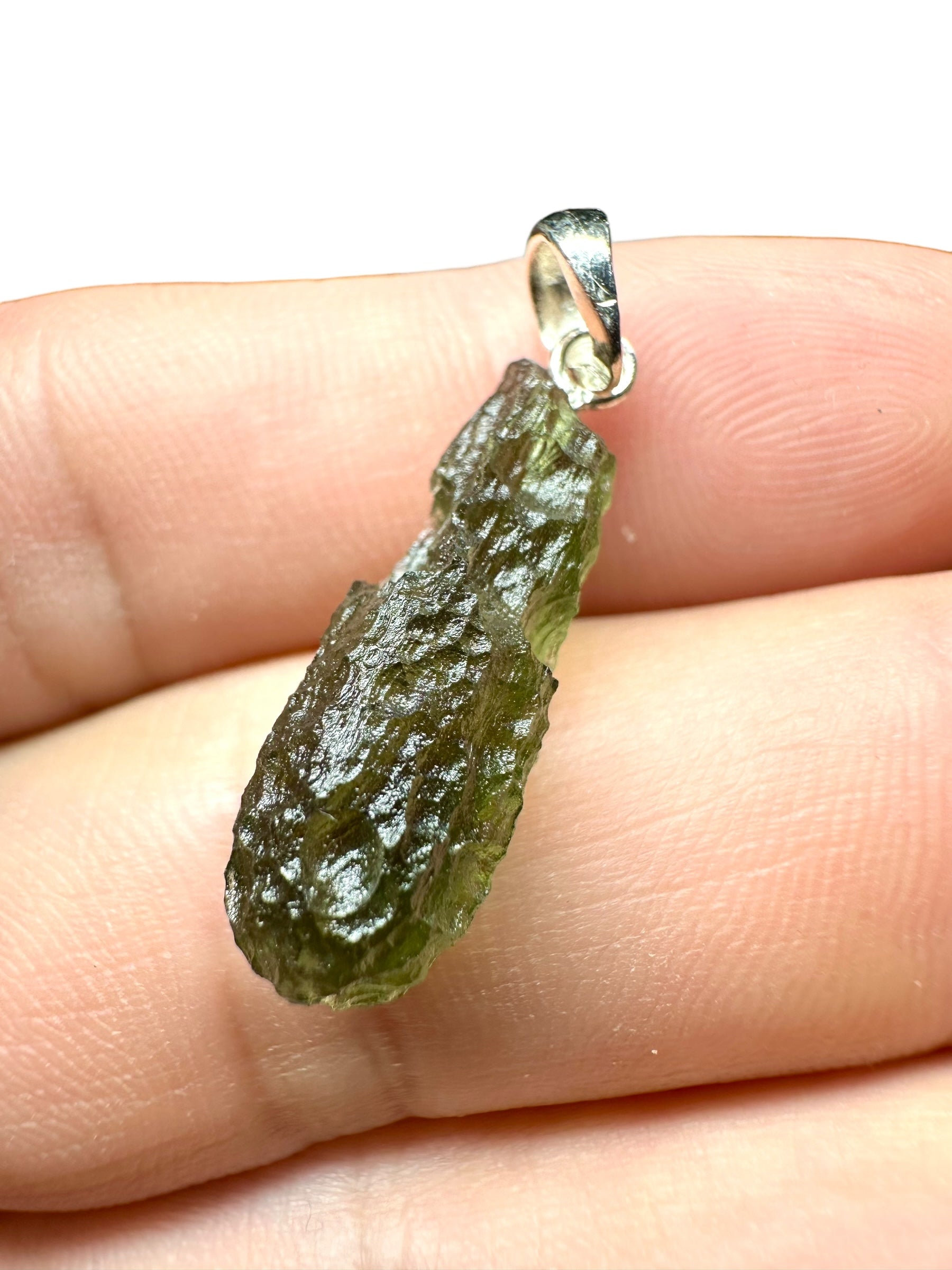 Silver moldavite pendant 1,9g - SP/V107