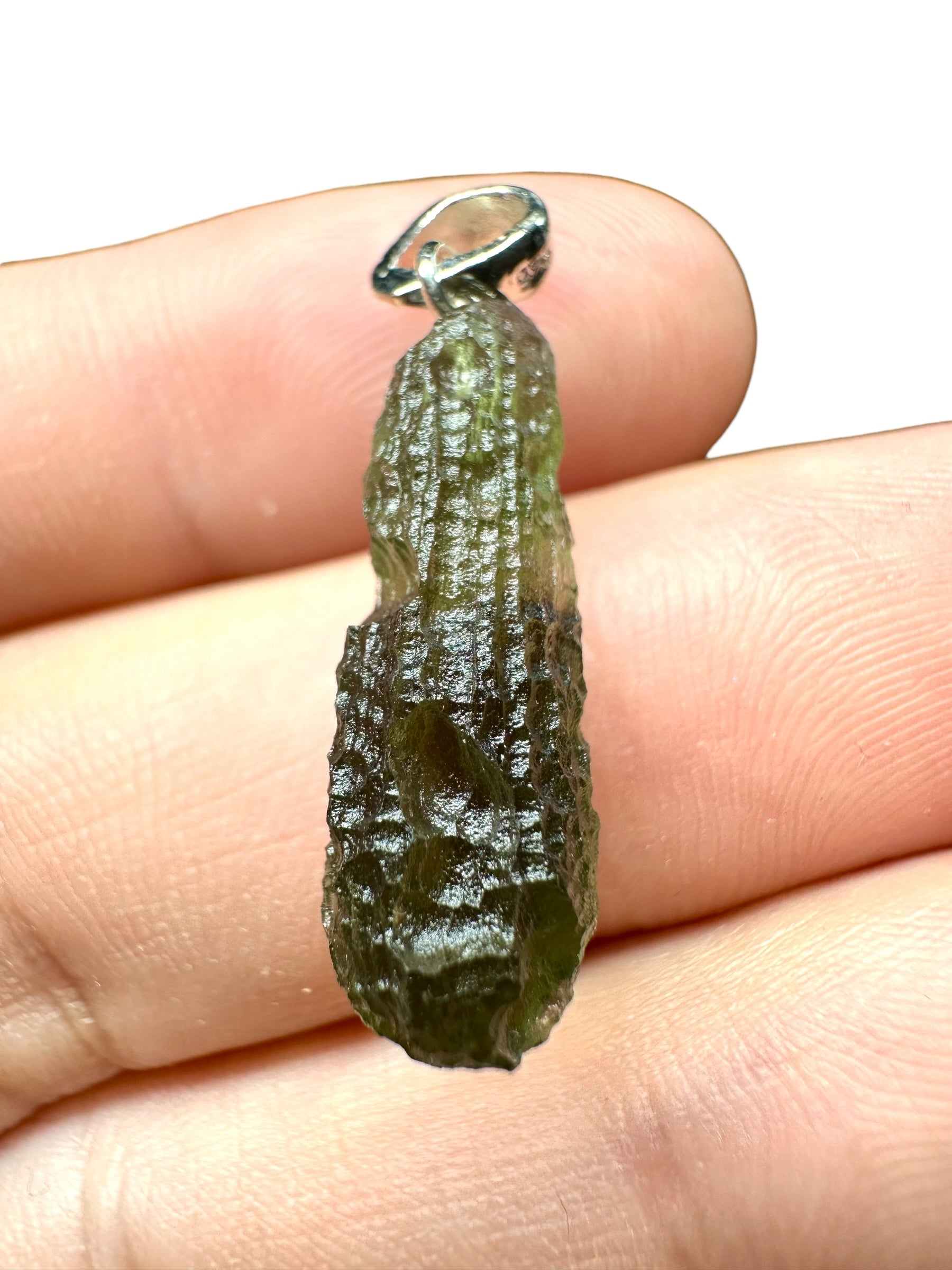 Silver moldavite pendant 1,9g