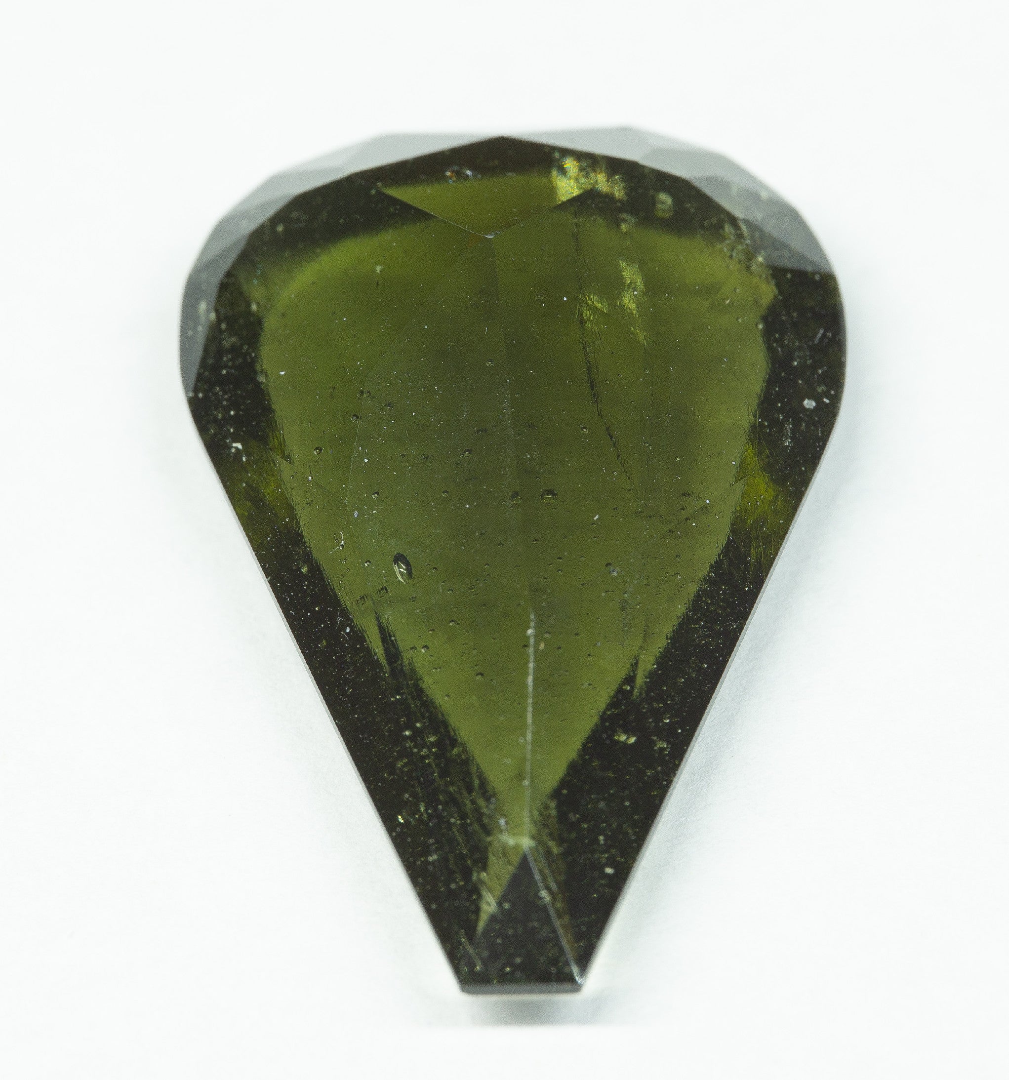 Faceted moldavite with a rare bubble 17ct - BV018