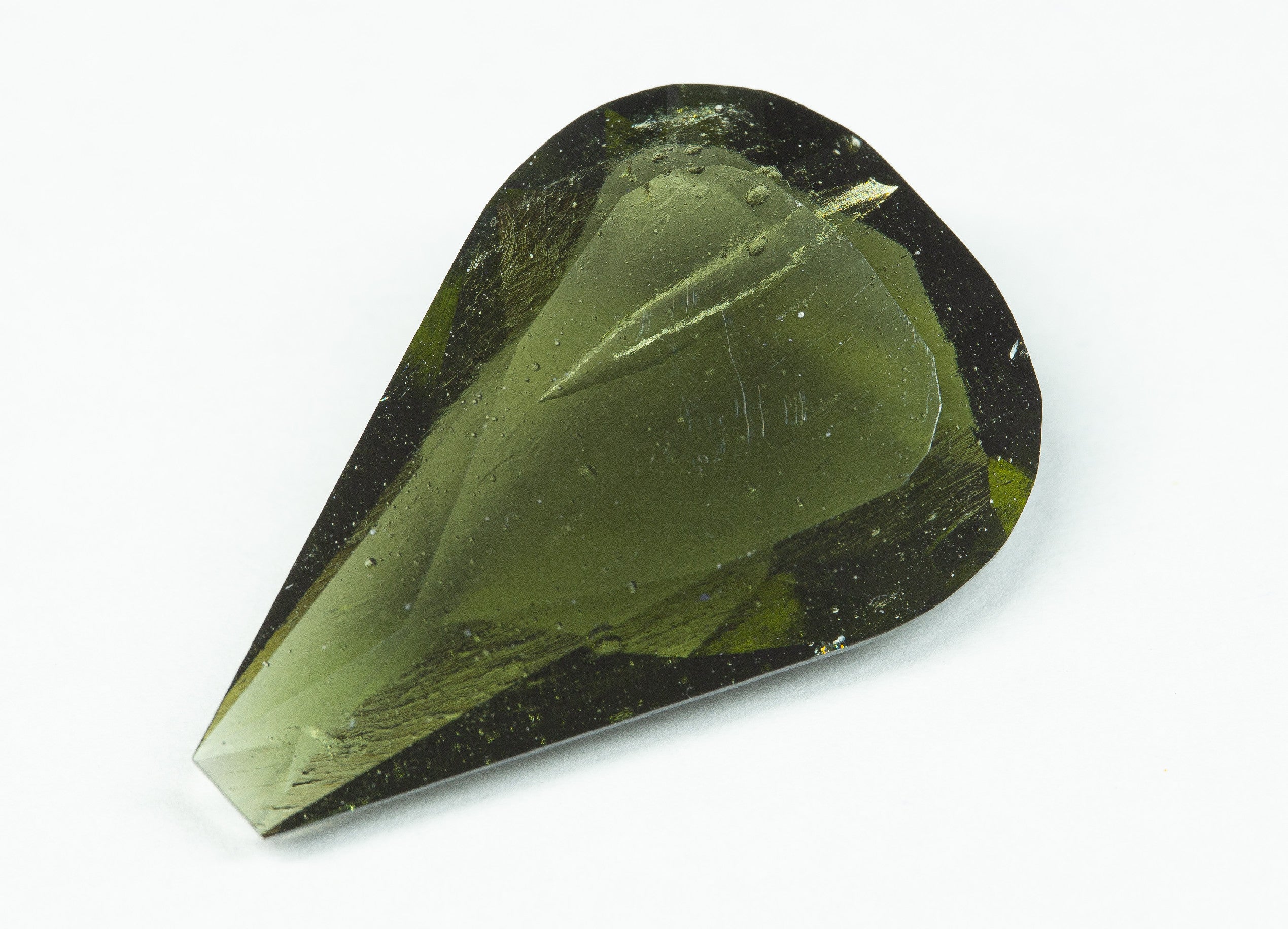 Faceted moldavite with a rare bubble 17ct - BV018