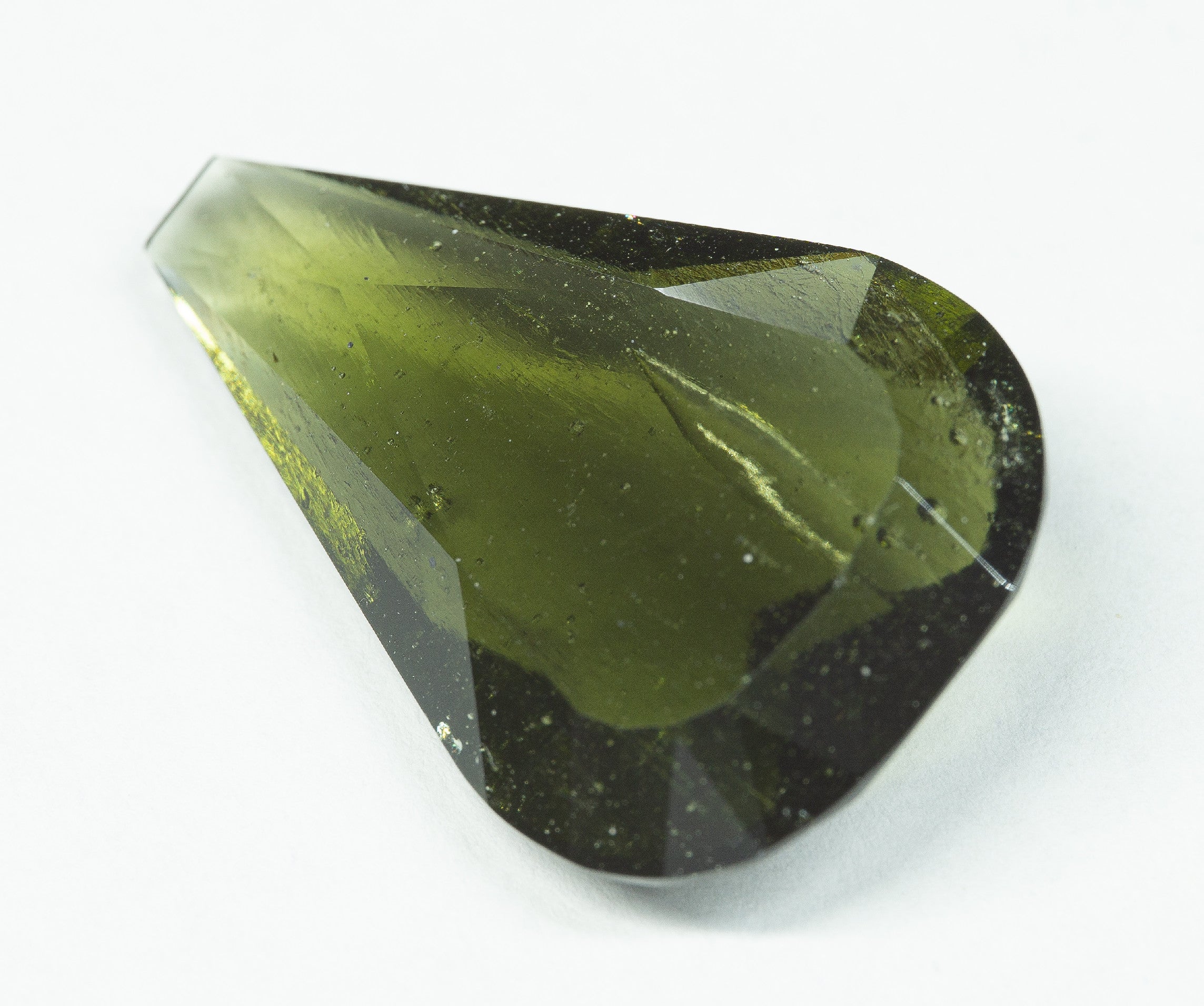 Faceted moldavite with a rare bubble 17ct - BV018