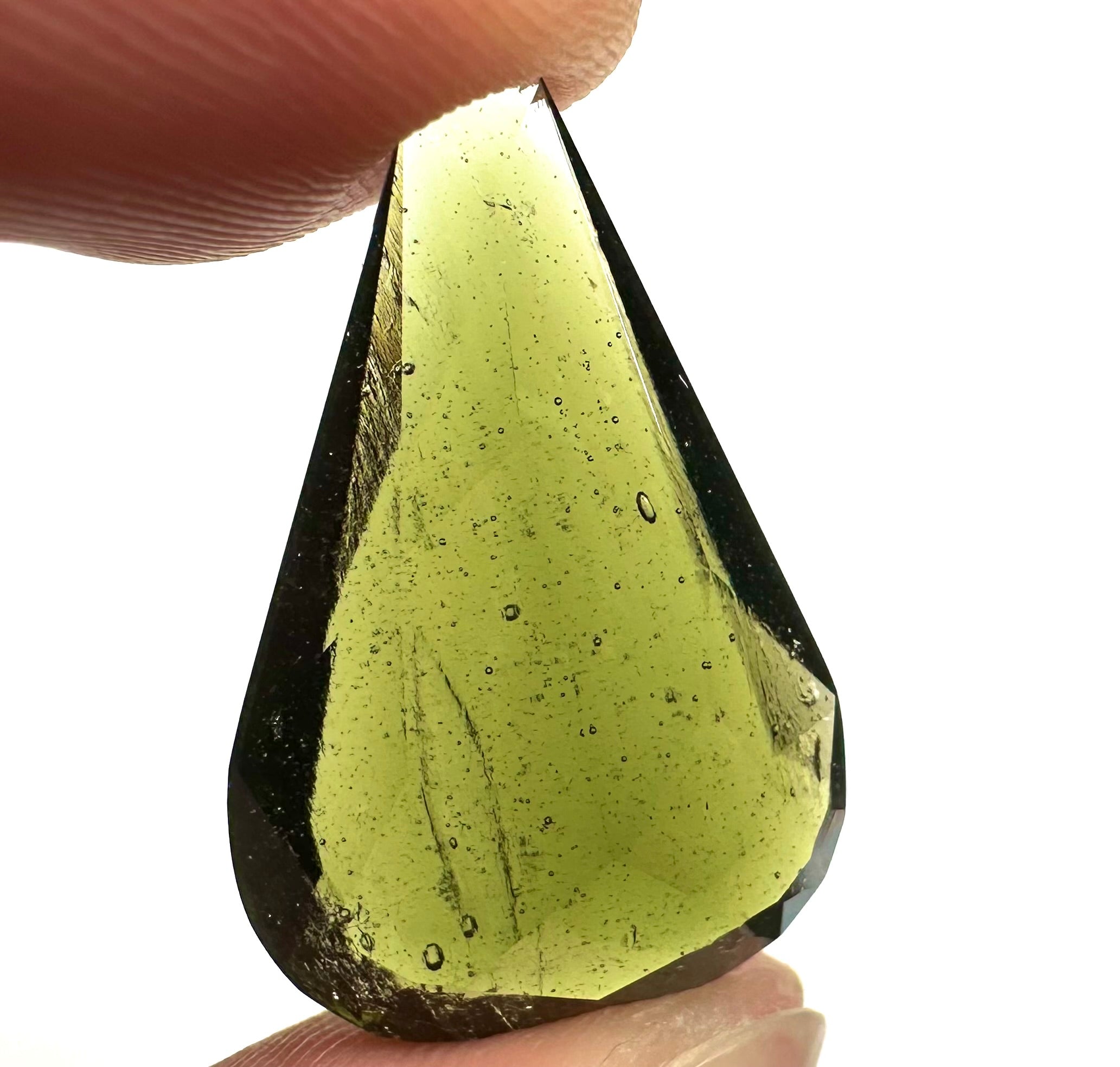 Faceted moldavite with a rare bubble 17ct - BV018