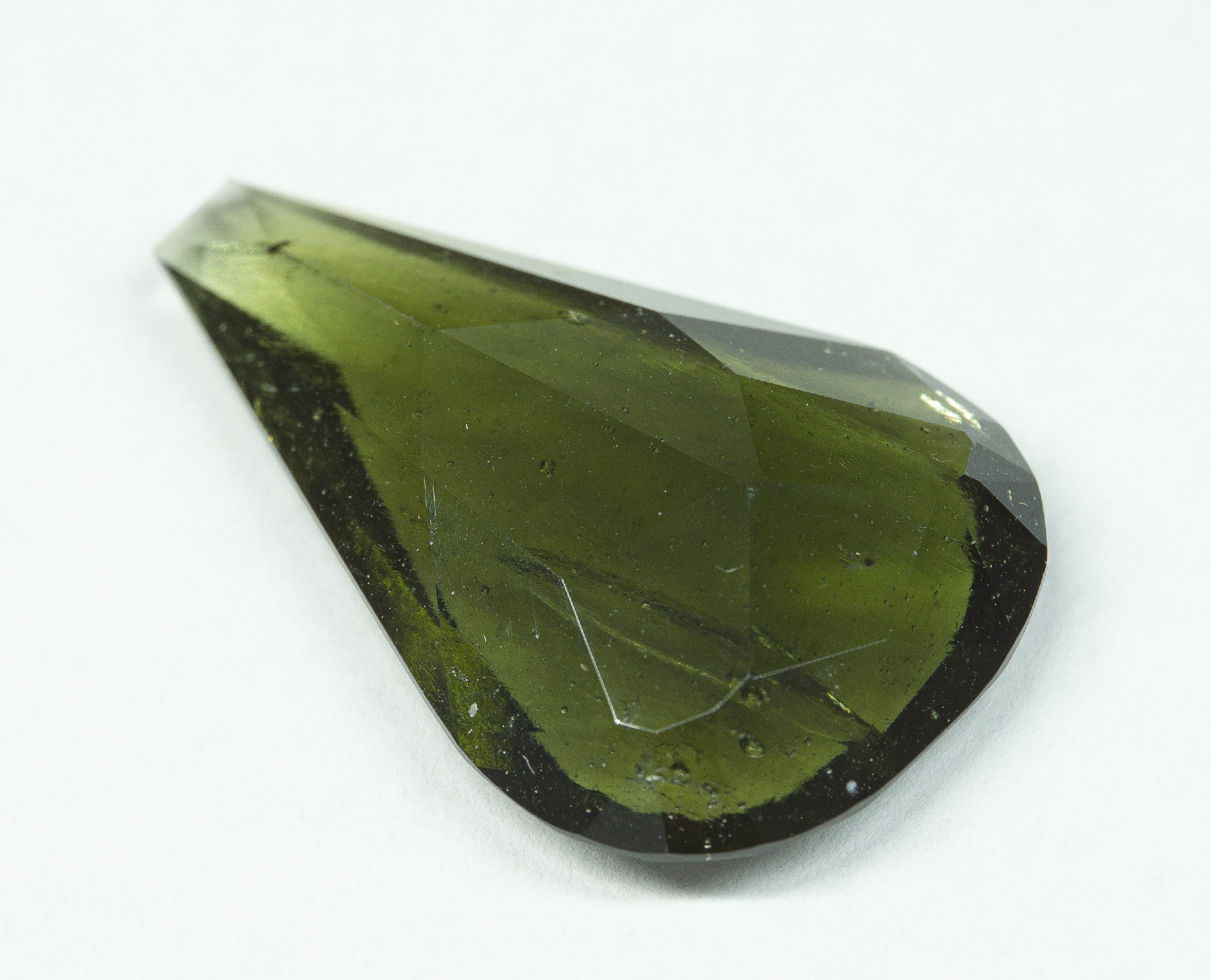 Faceted moldavite with a rare bubble 17ct
