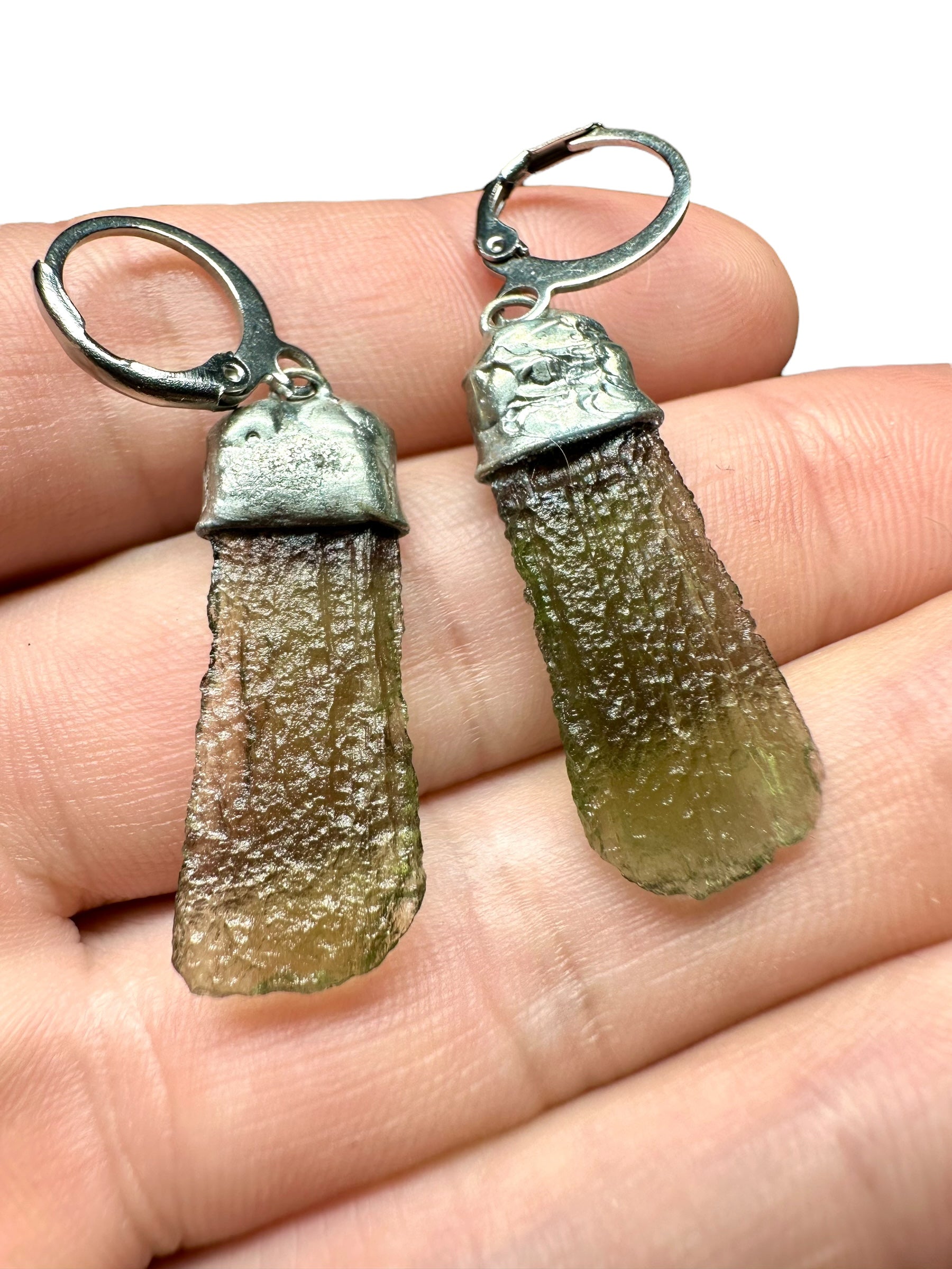 Moldavite earrings