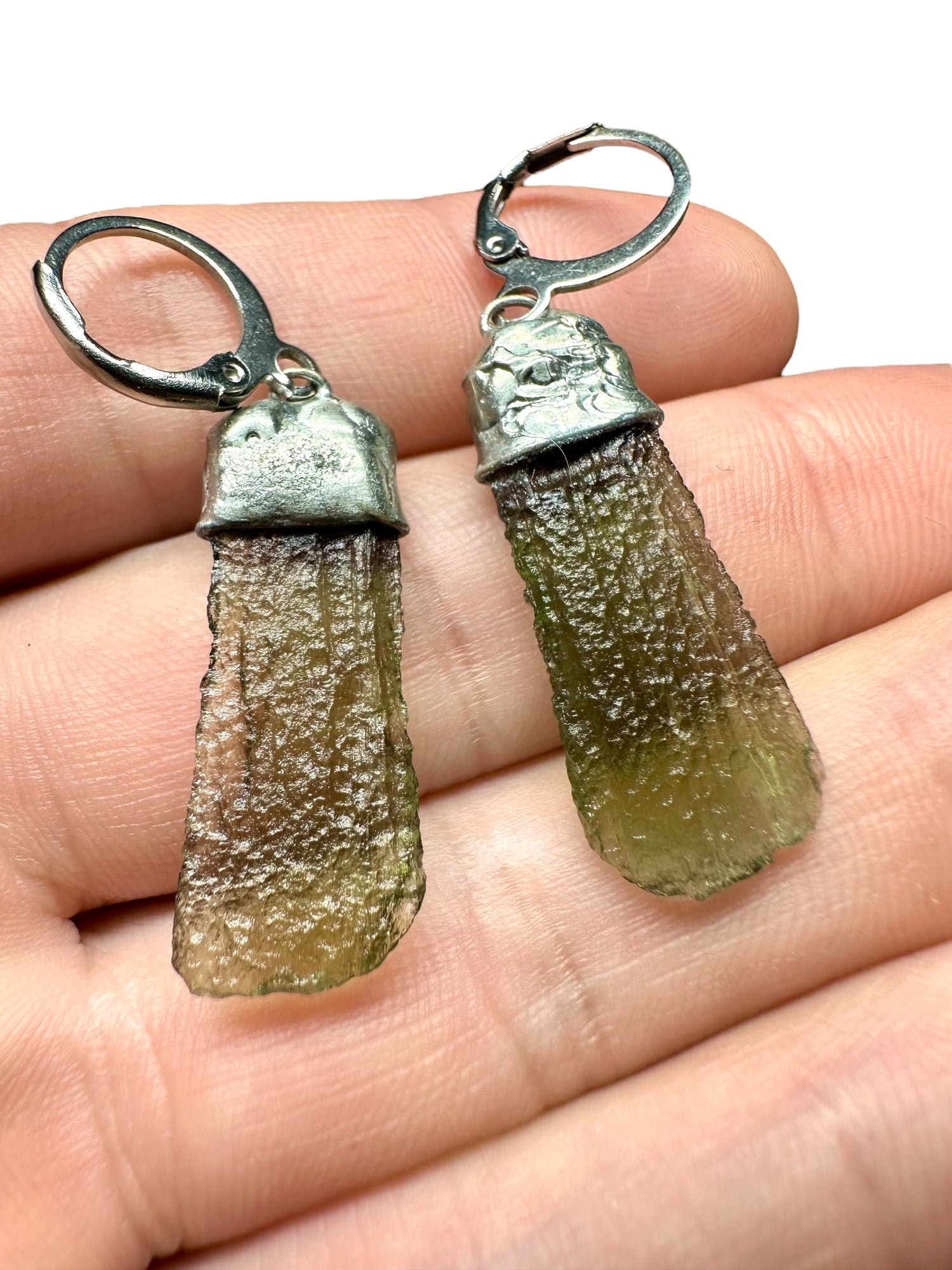 Orecchini con Moldavite – N2/V004