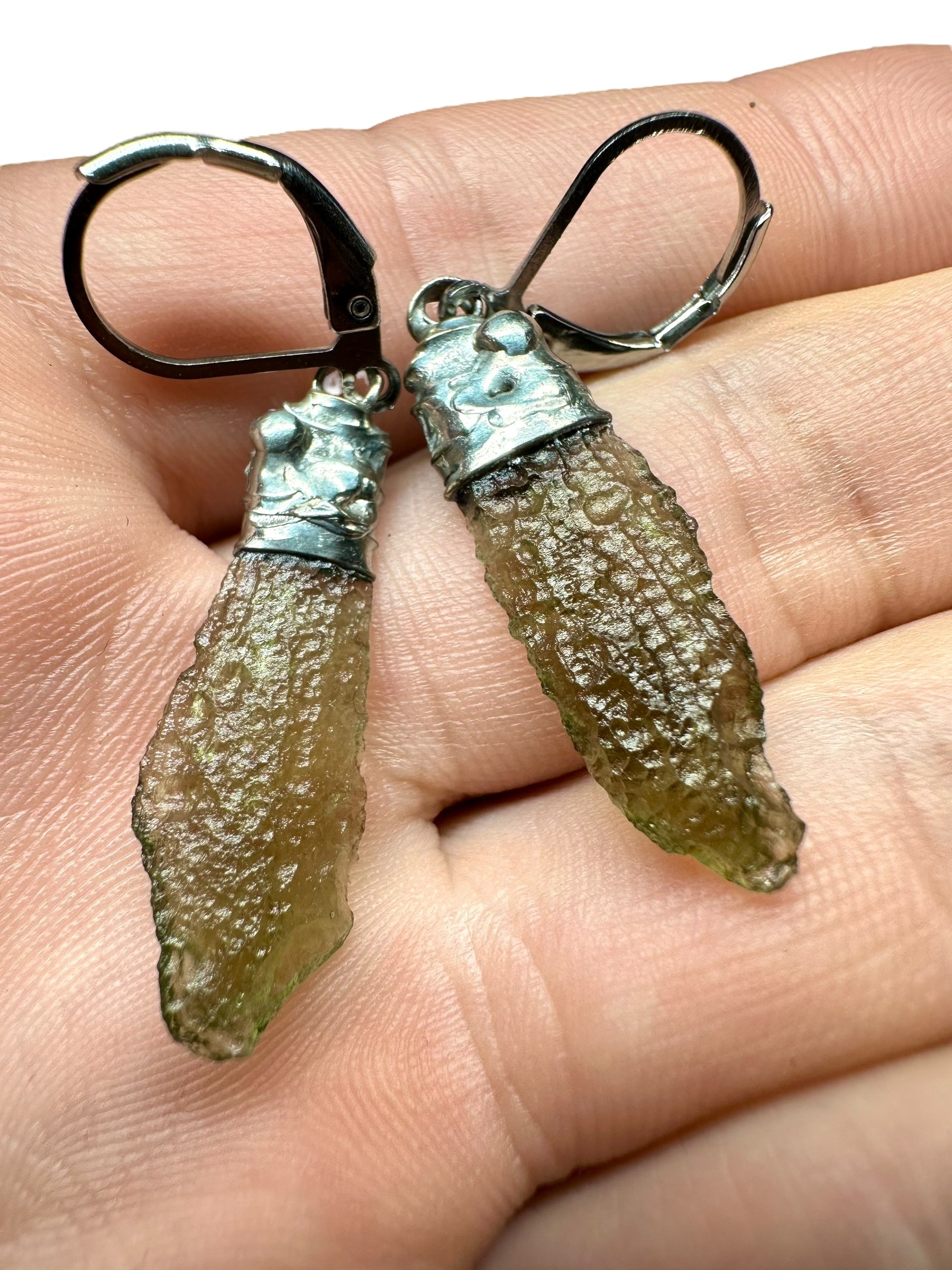 Moldavite earrings