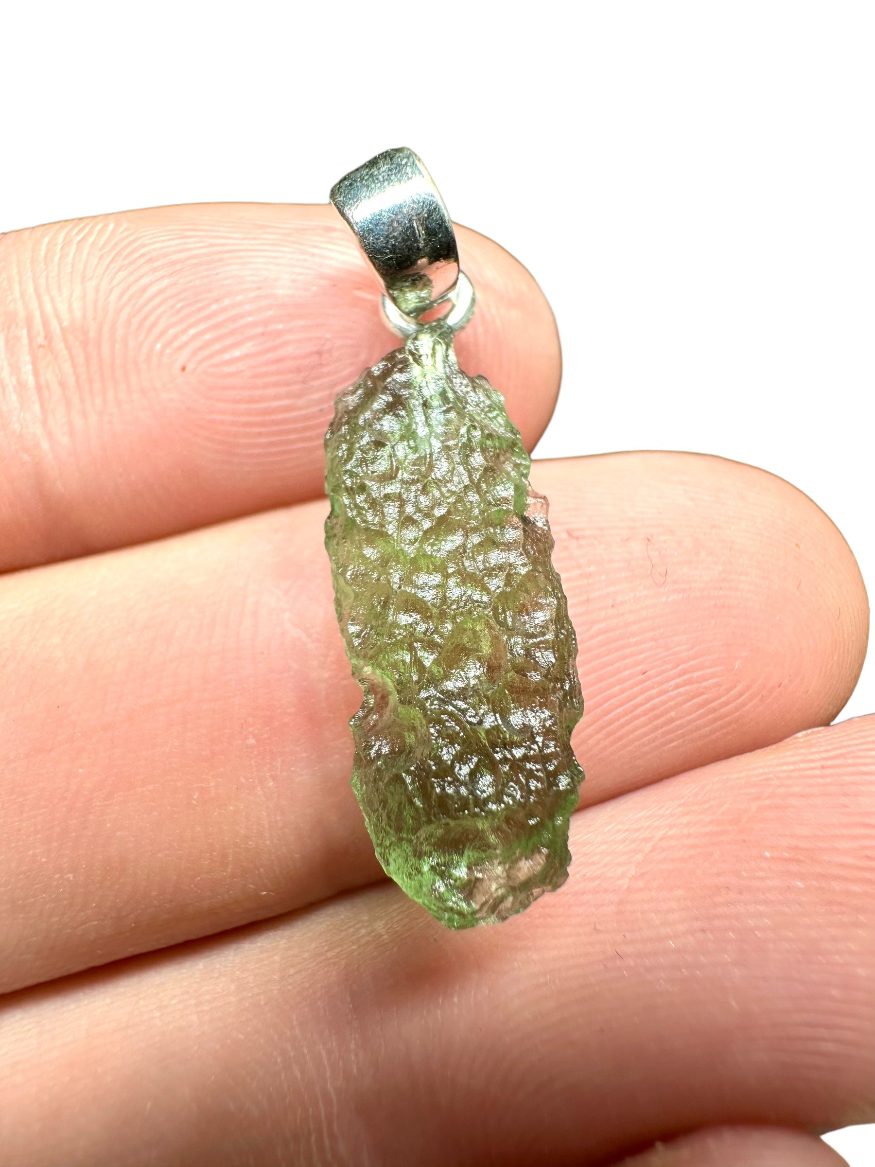Silver moldavite pendant 1,6g