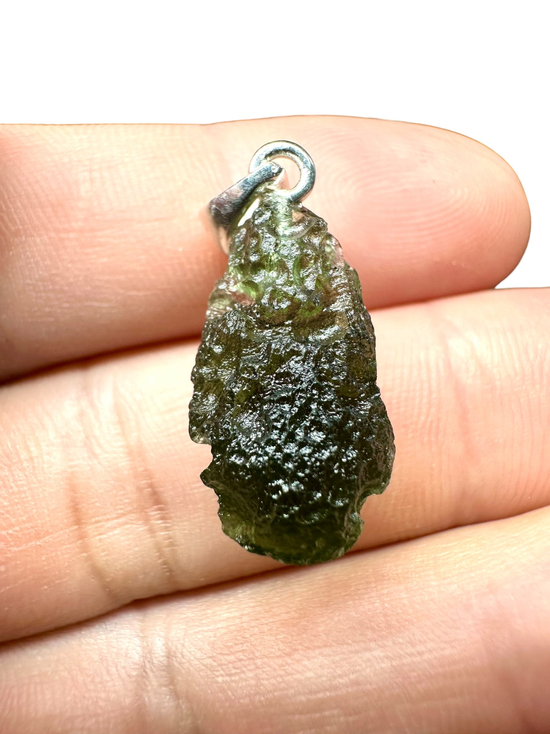Silver moldavite pendant 2,4g - SP/V144