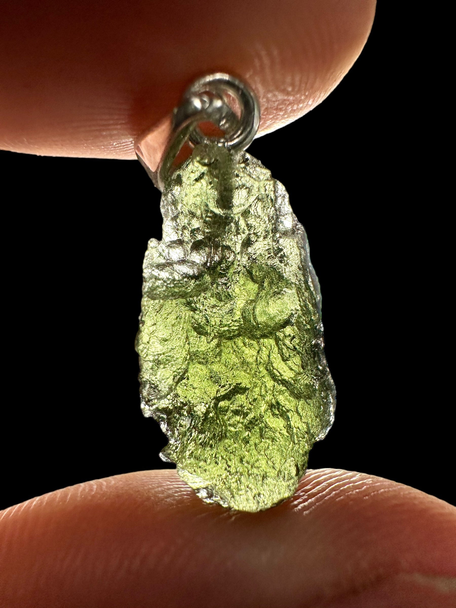 Silver moldavite pendant 2,4g - SP/V144