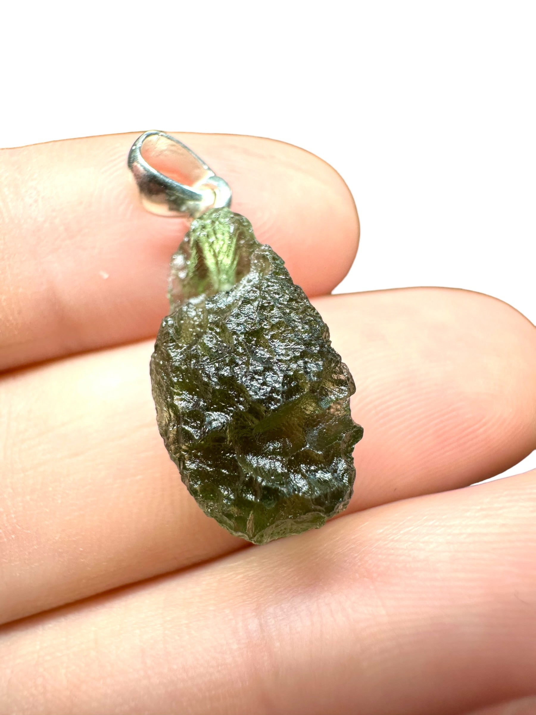 Silver moldavite pendant 2,4g