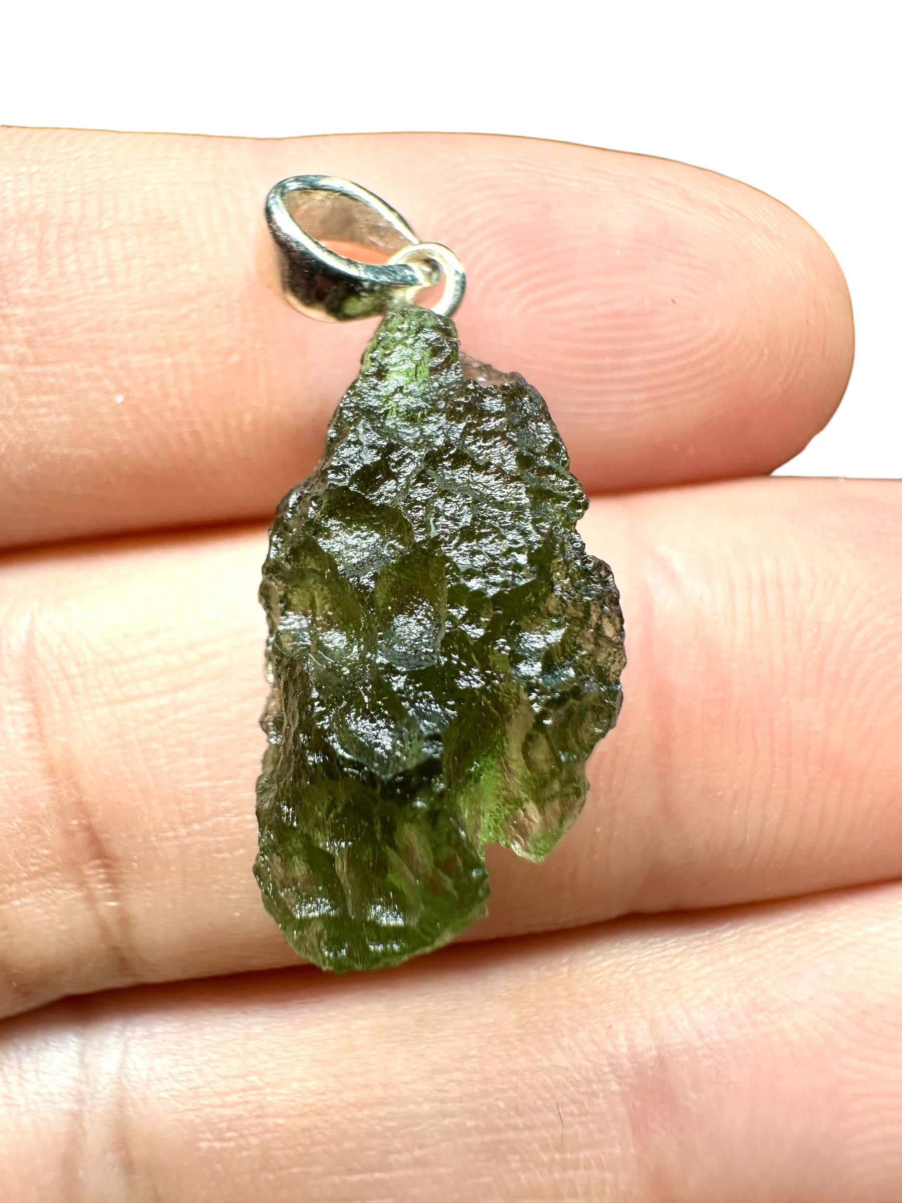 Silver moldavite pendant 2,1g - SP/V145