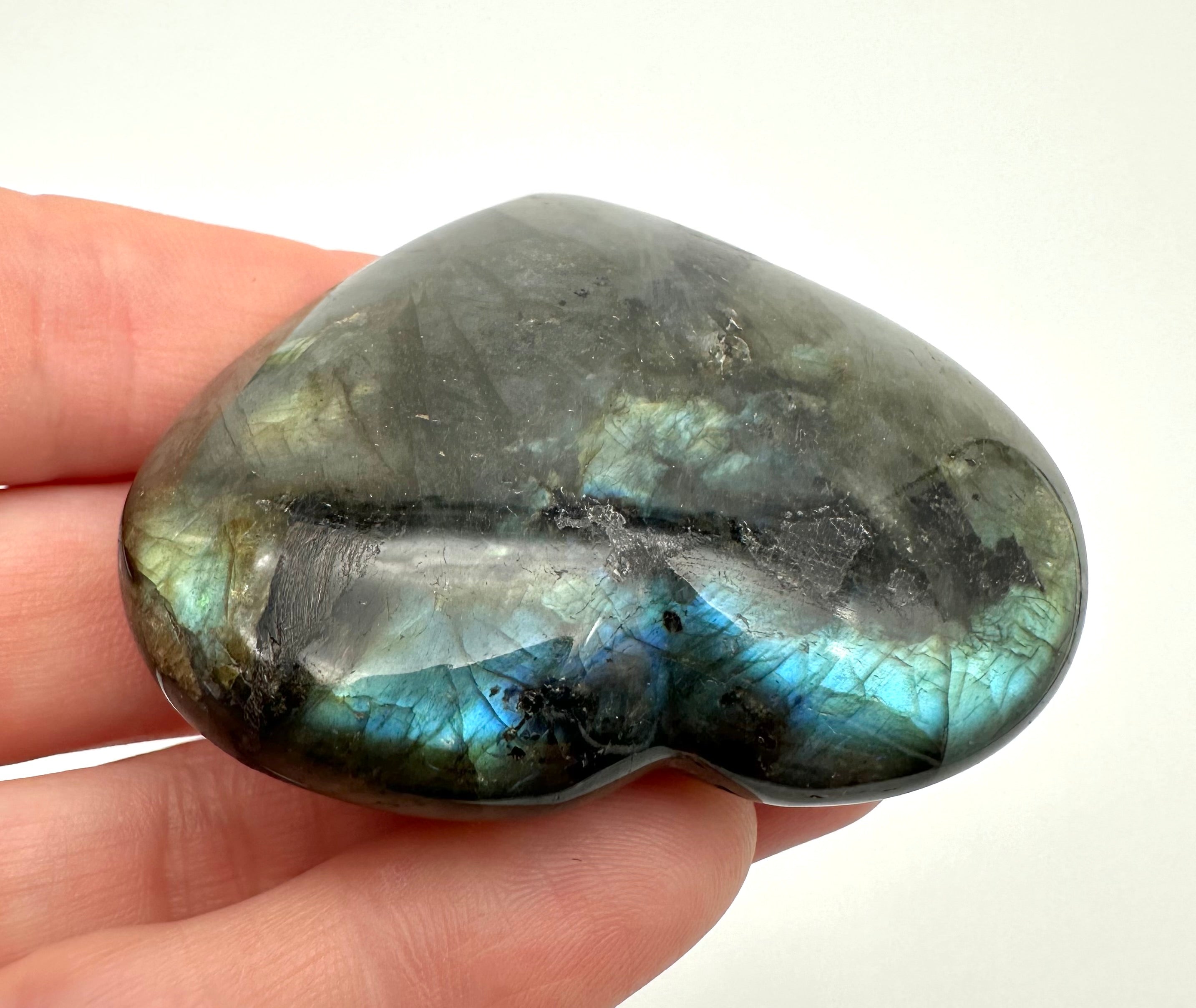 Labradorite heart 5,3 cm – Madagascar - L005