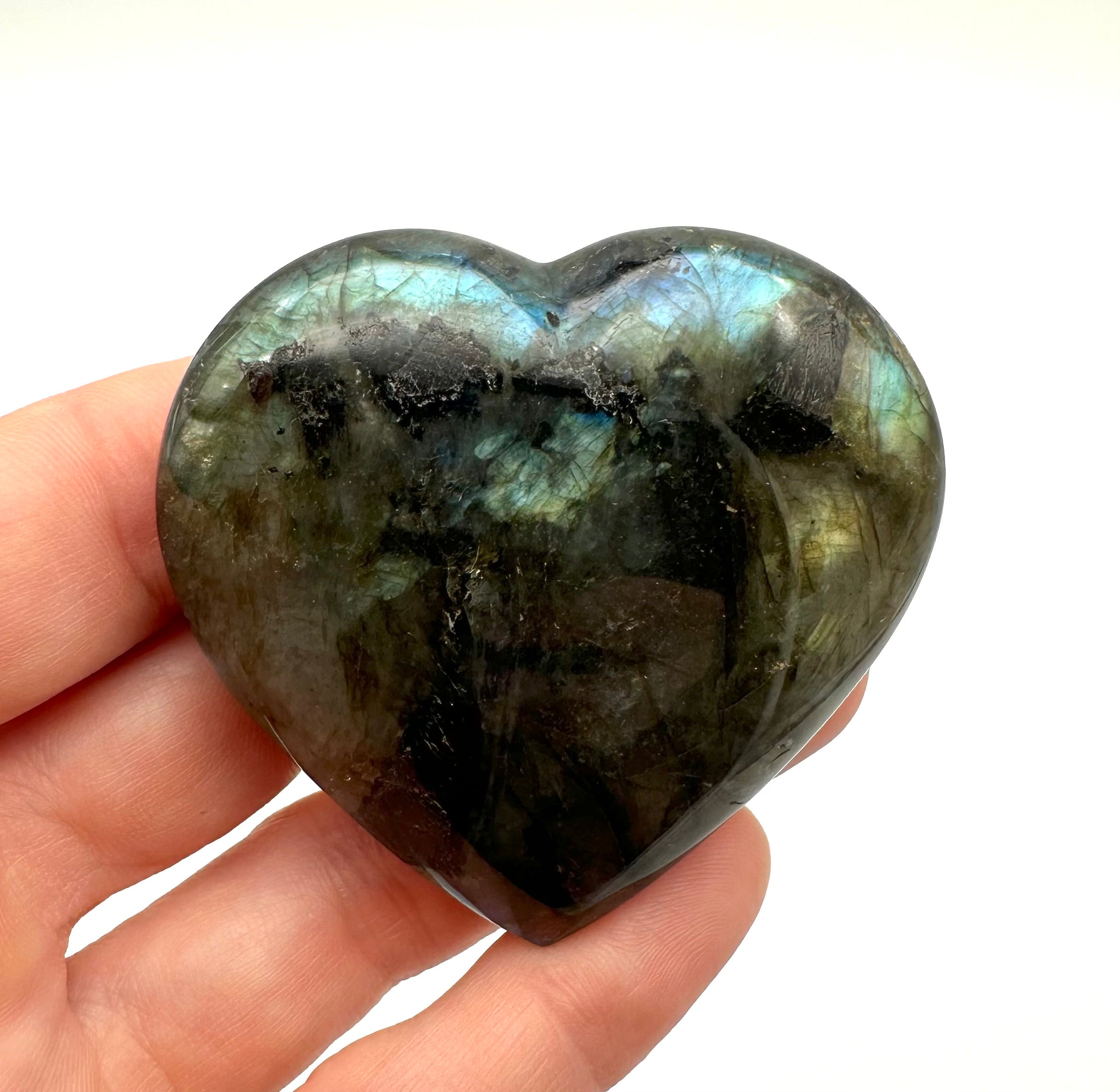 Labradorite heart 5,3 cm – Madagascar - L005