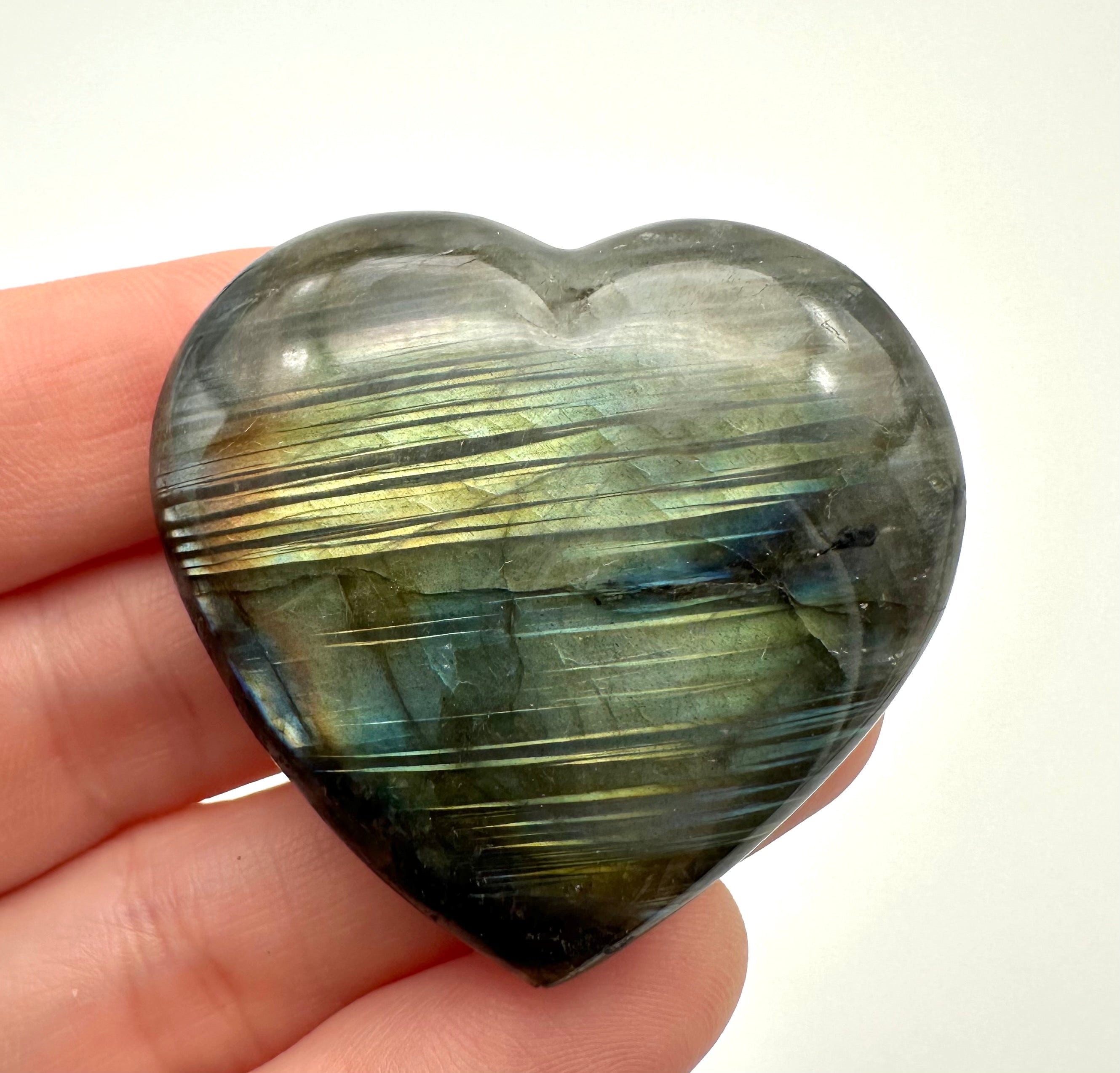 Labradorite heart 4,2 cm – Madagascar - L006
