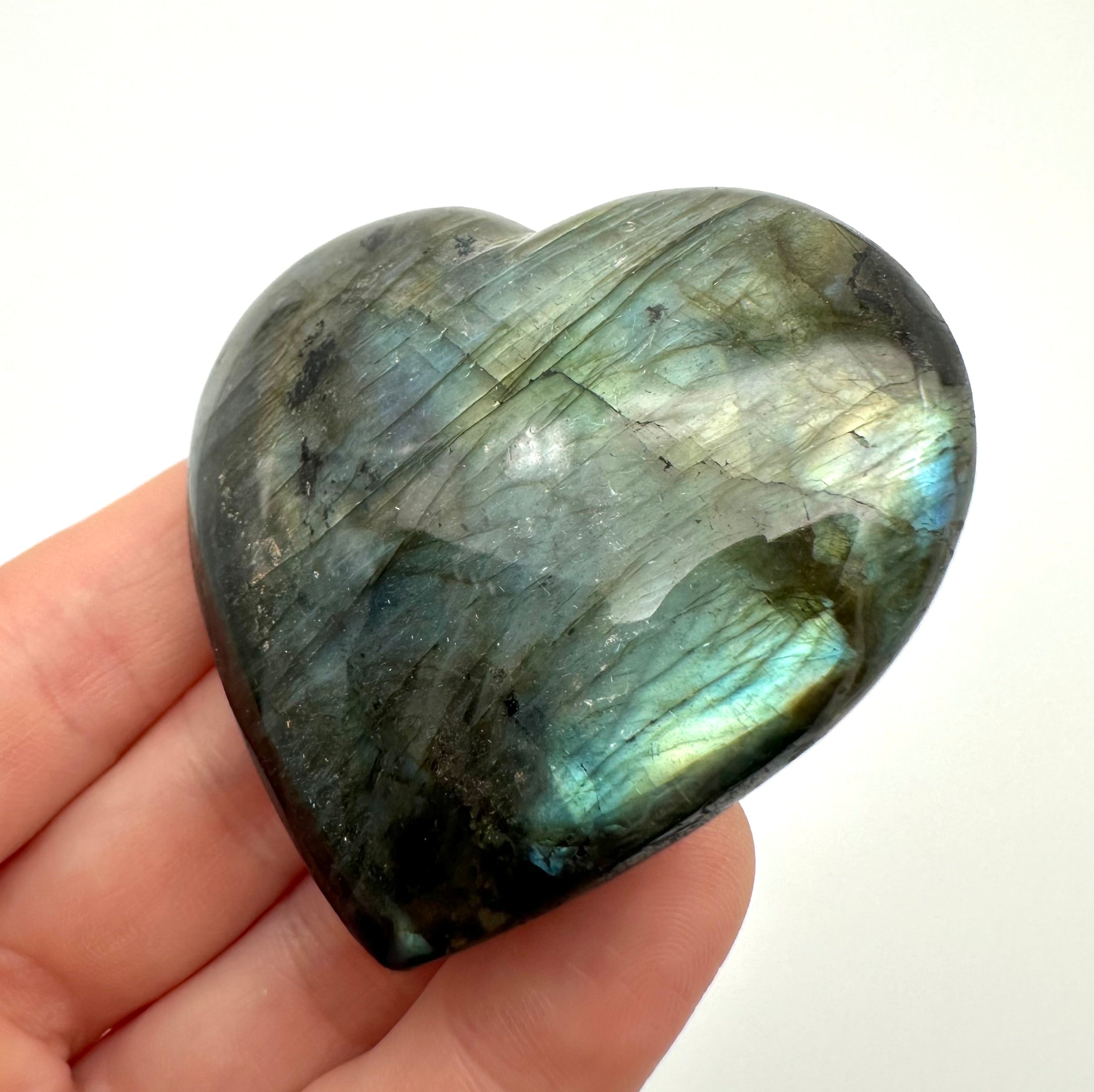 Labradorite heart 5,8 cm – Madagascar - L007