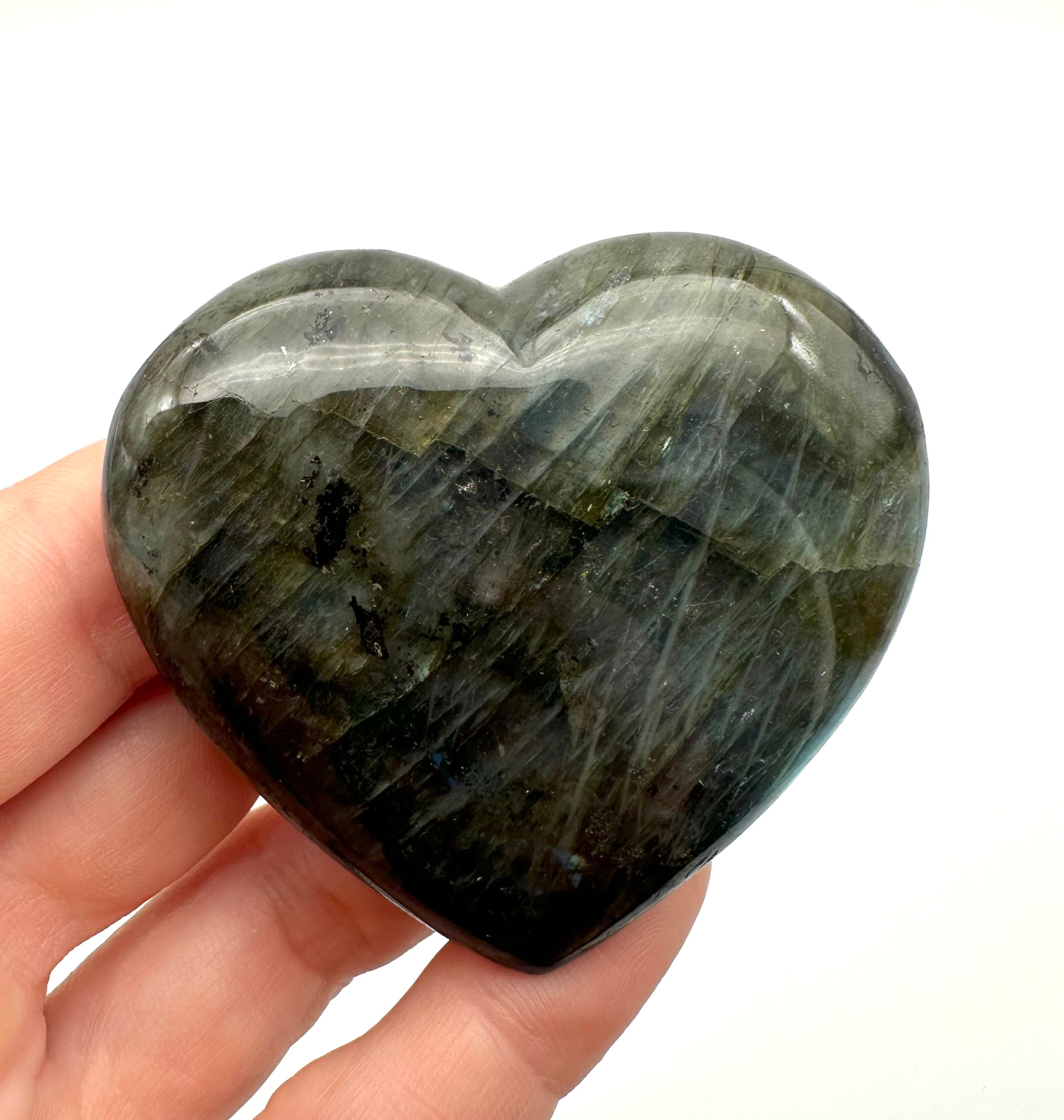 Labradorite heart 5,8 cm – Madagascar - L007