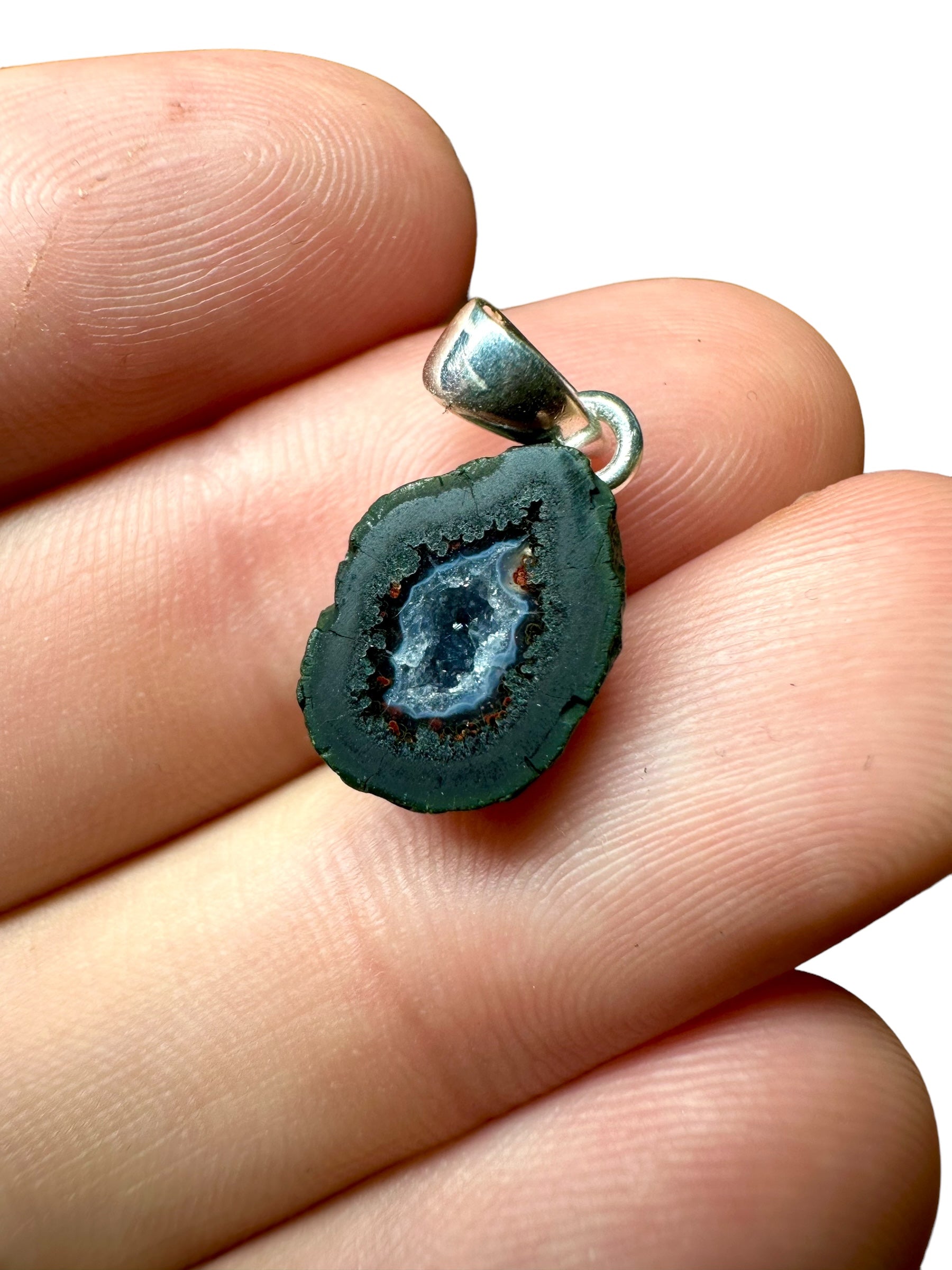 Pendente in argento con mini-geode d'agata – SP/A005