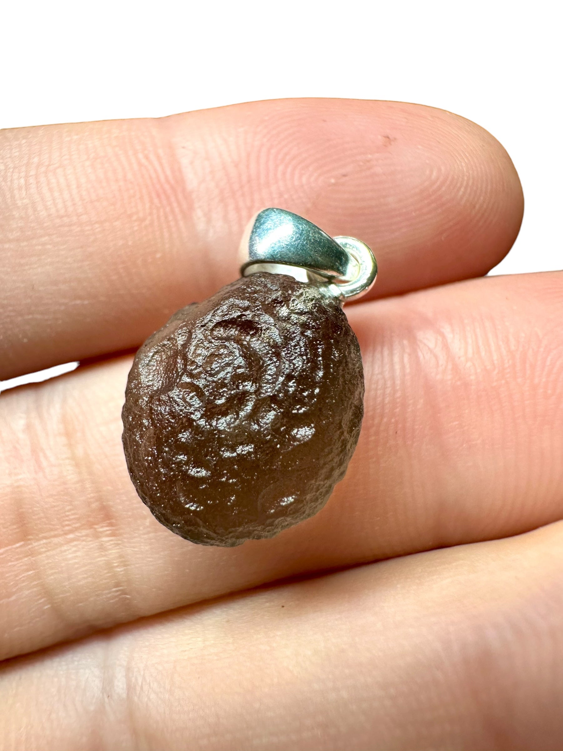 Silver colombianite pendant